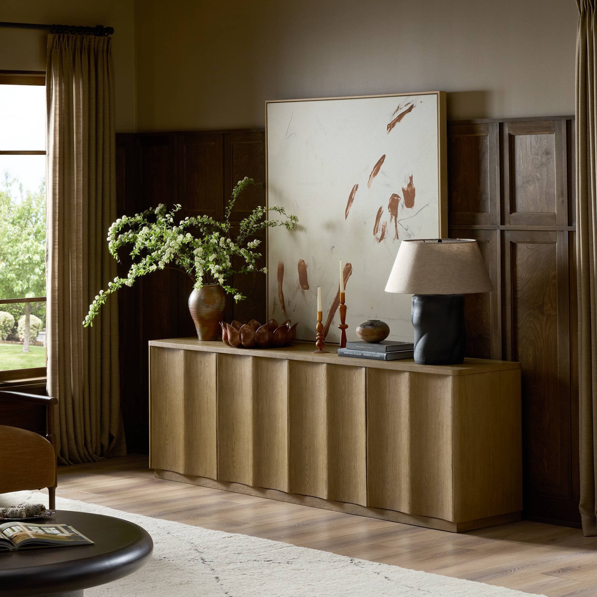Four Hands Brookhurst Media Console — Drifted Oak Veneer-Drifted Oak