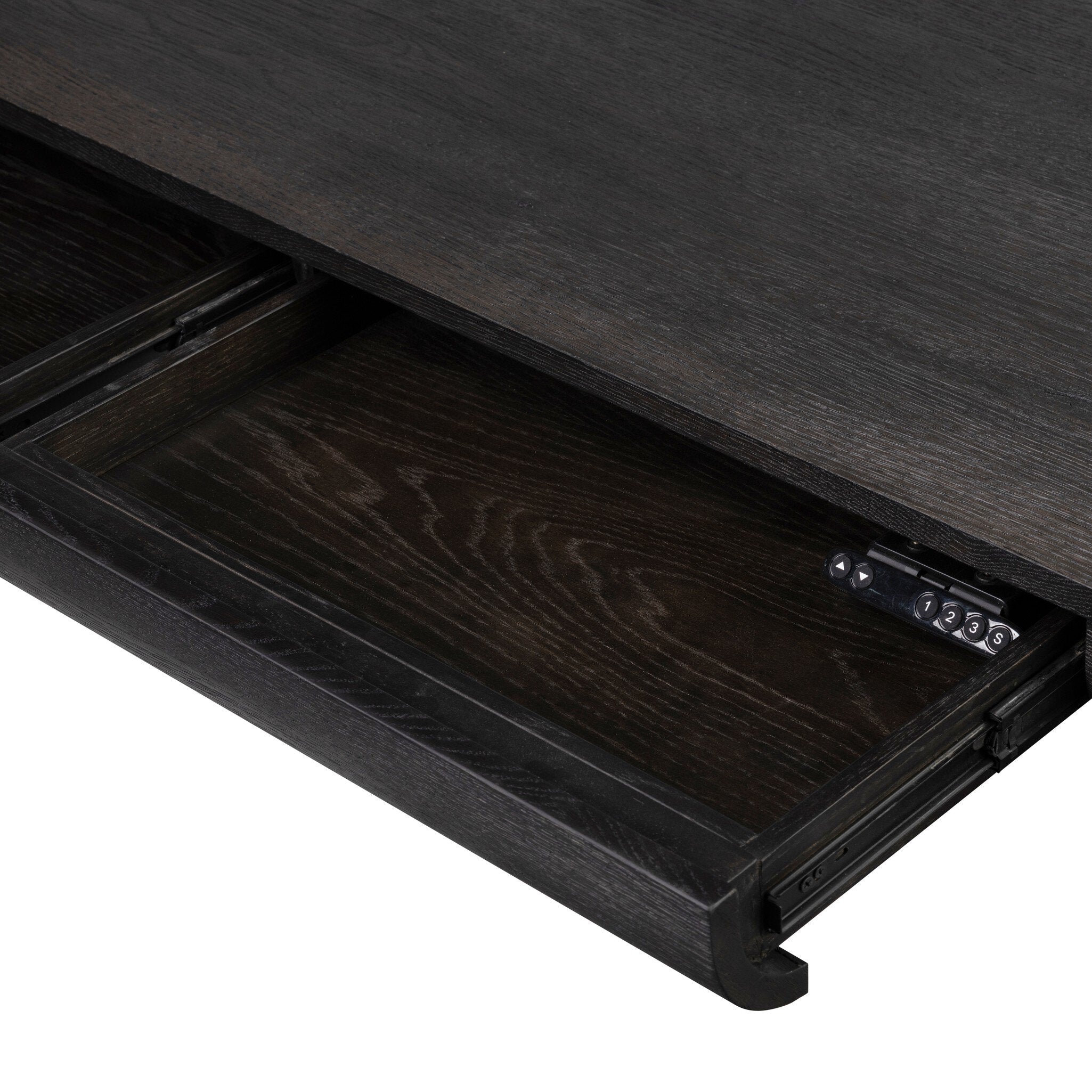 Four Hands Taylor Standing Desk — Worn Black Oak-Worn Black Oak Veneer