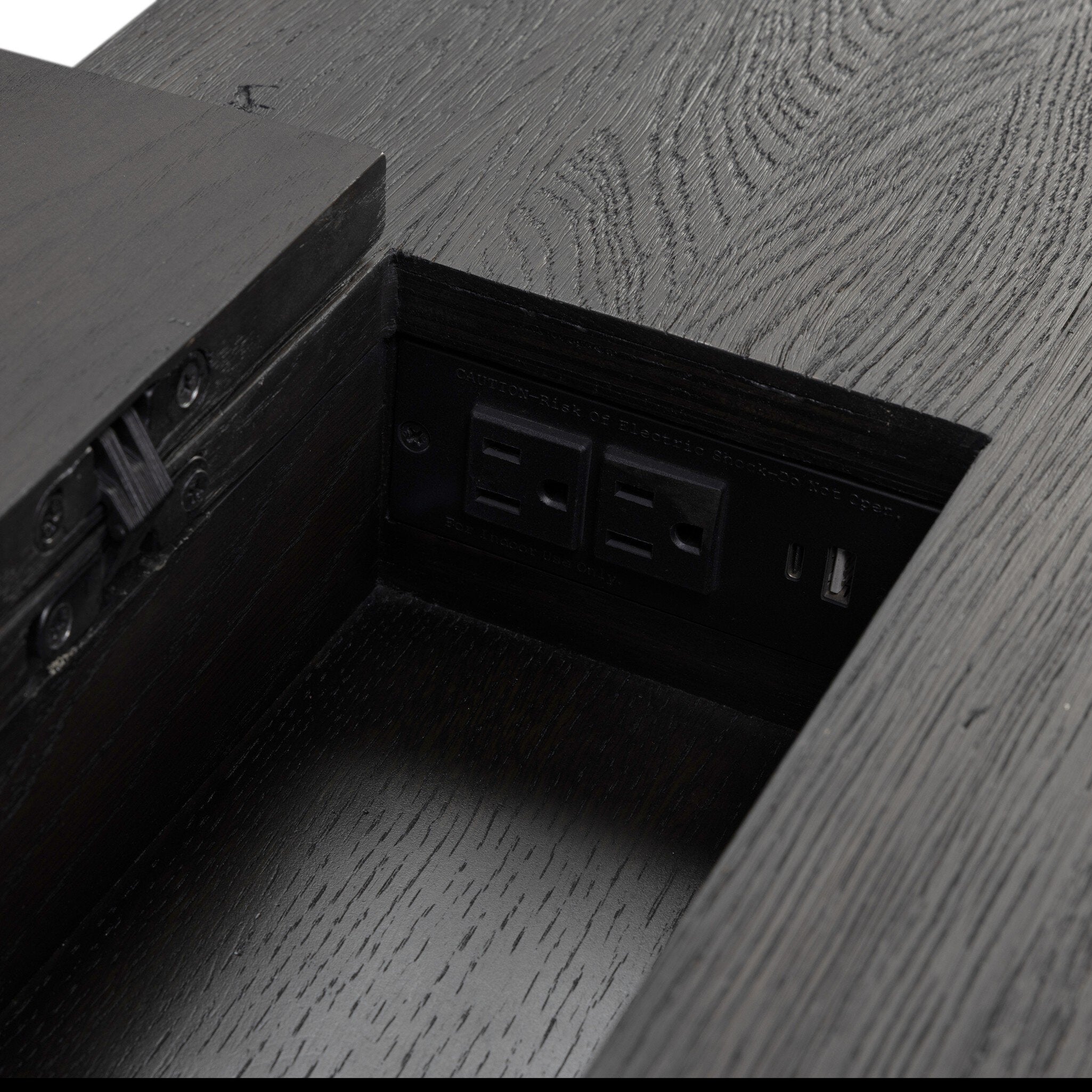 Four Hands Taylor Standing Desk — Worn Black Oak-Worn Black Oak Veneer