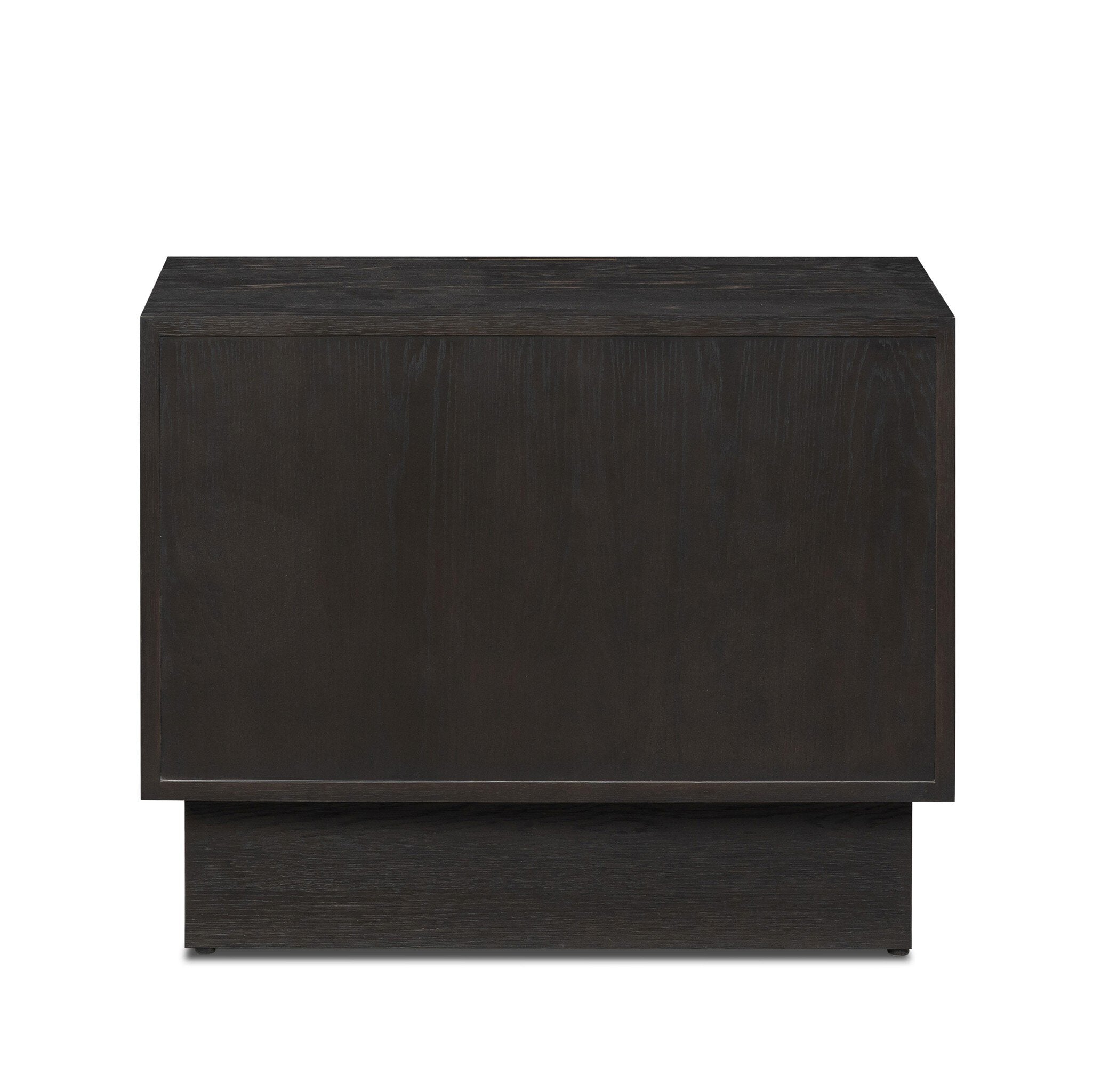 Four Hands Swell Nightstand — Dry Black Oak Veneer-Dark Aluminum