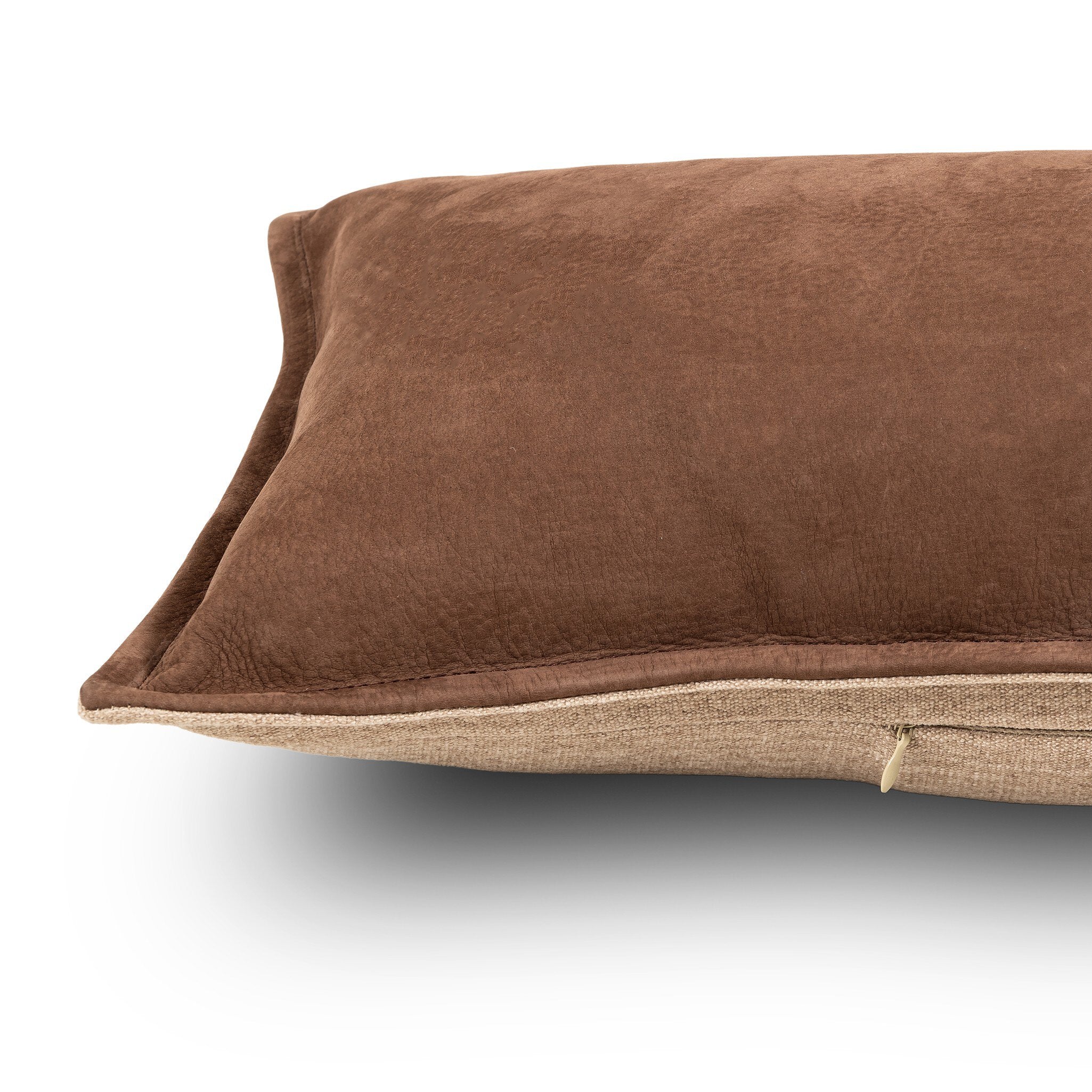 Four Hands Trenton Pillow — Nubuck Tobacco-Laughlin Cafe-12"x48"
