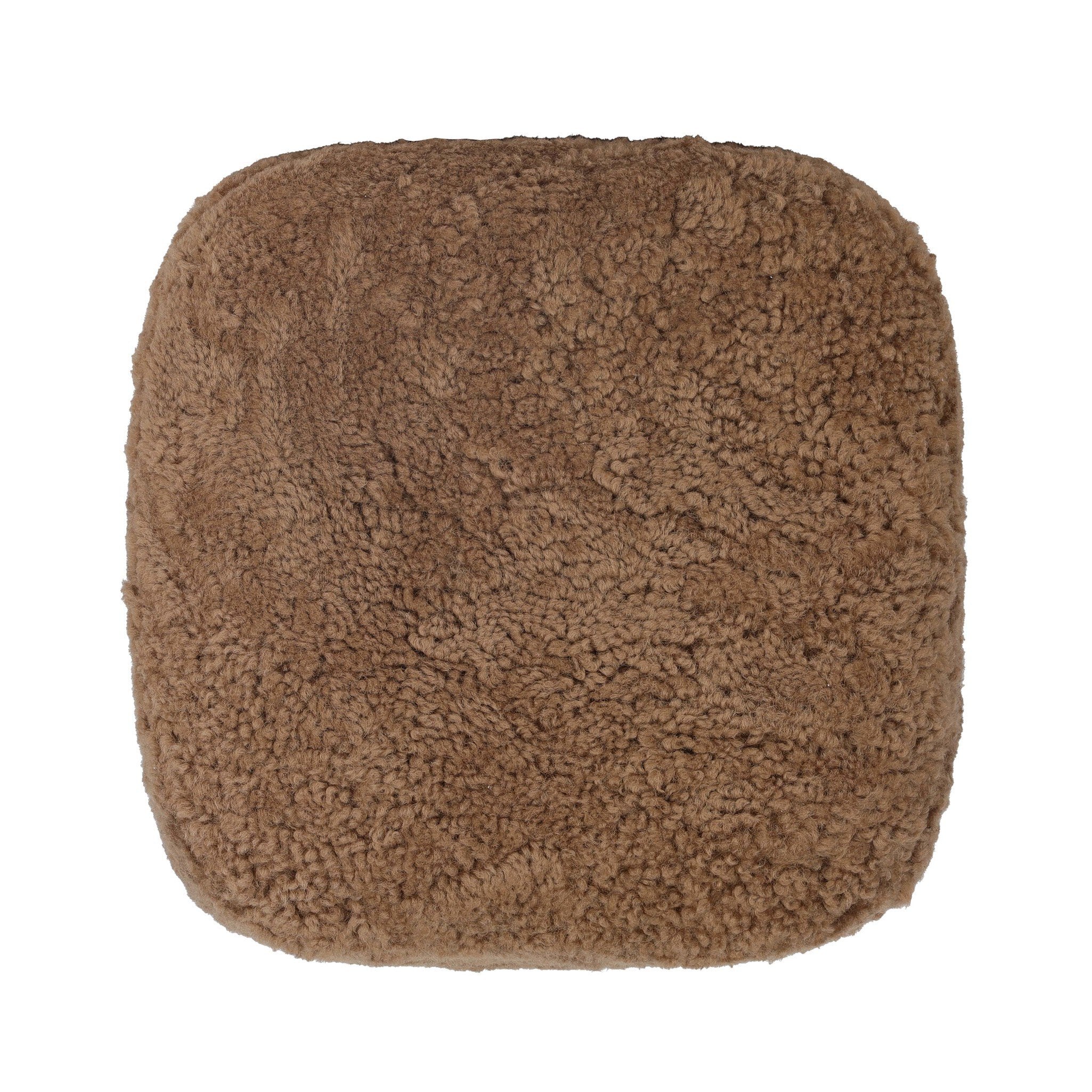 Four Hands Joey Ottoman — Amber Shearling-Hammered Black