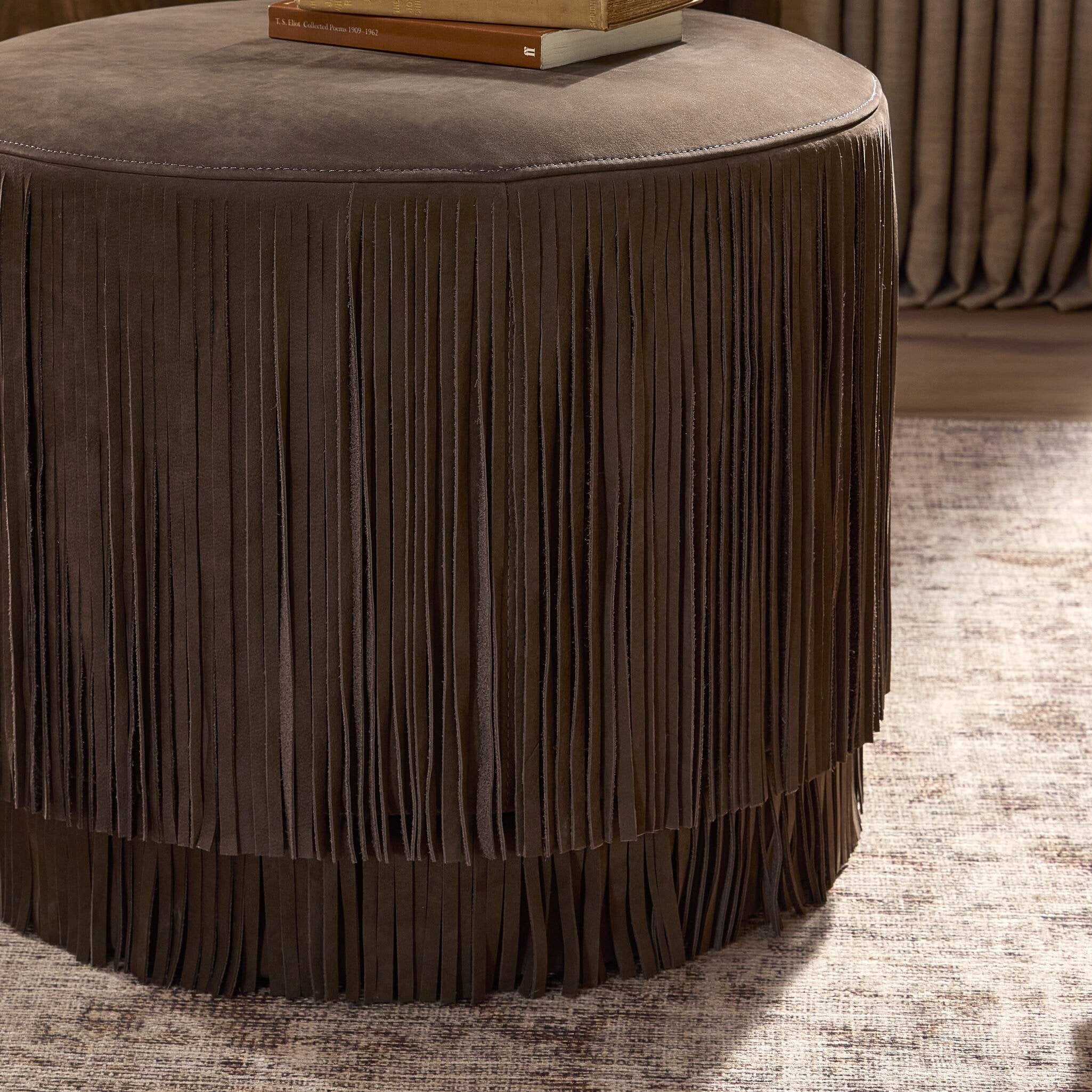 Four Hands Rooney Ottoman — Nubuck Cigar