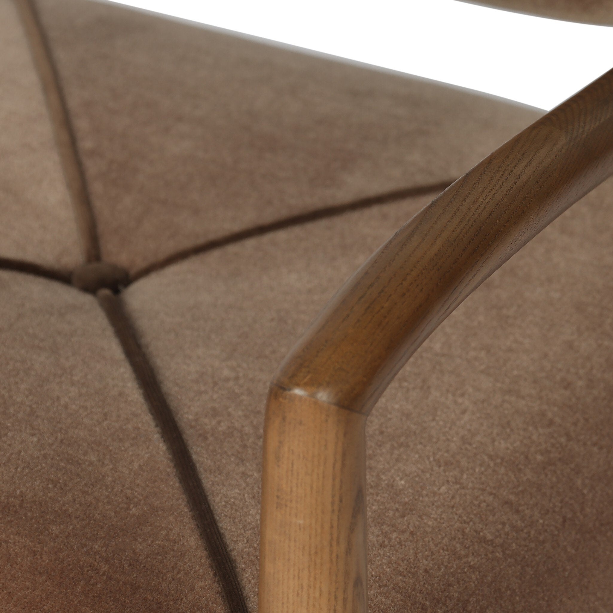Four Hands Auden Dining Arm Chair — Monte Mushroom-Surrey Mink-Amber Ash