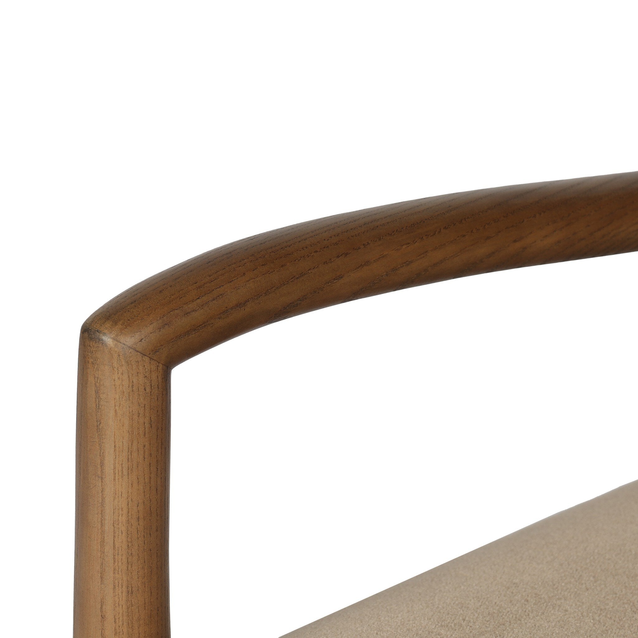 Four Hands Auden Dining Arm Chair — Monte Mushroom-Surrey Mink-Amber Ash