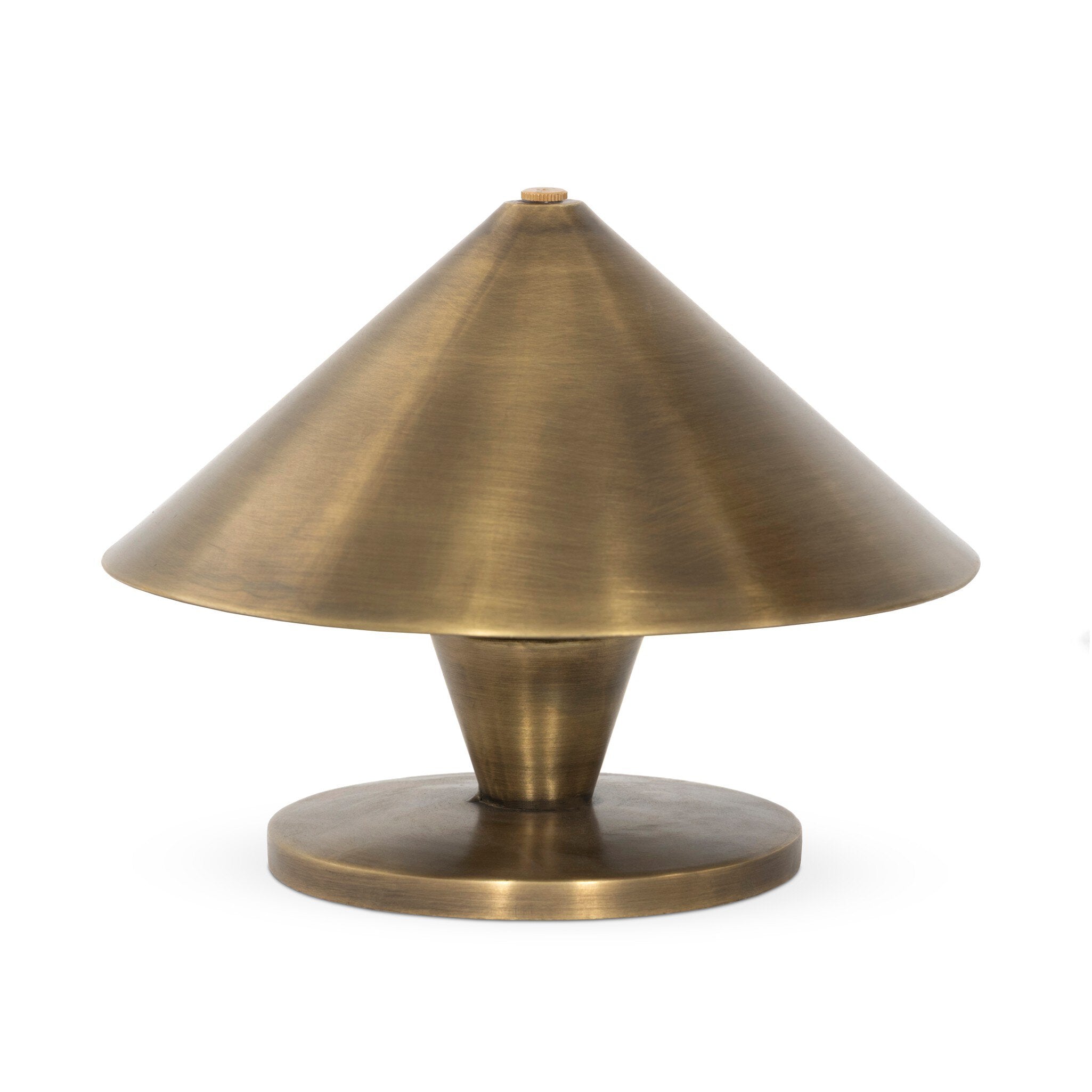 Four Hands Nyra Cordless Table Lamp — Aged Antique Brass Iron