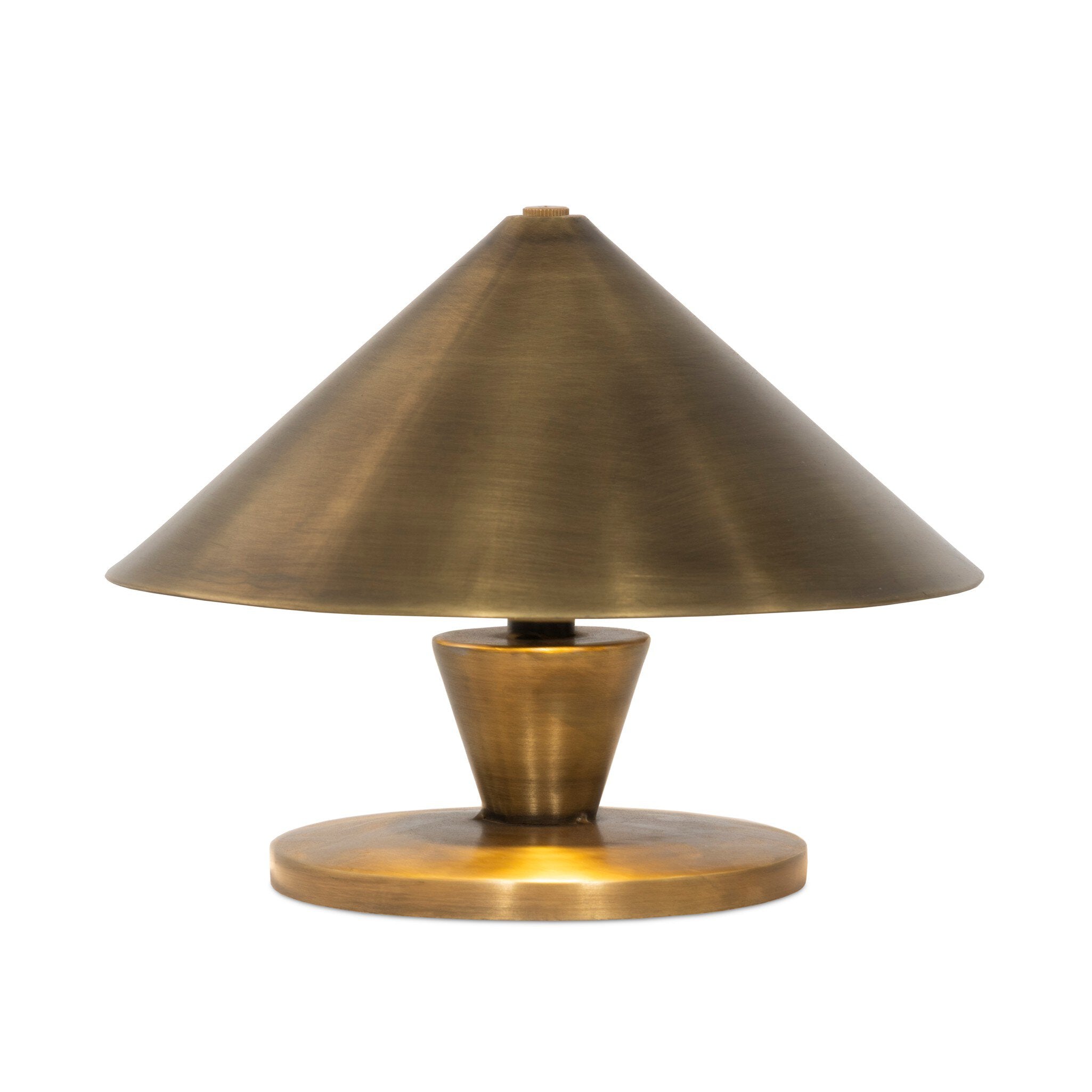 Four Hands Nyra Cordless Table Lamp — Aged Antique Brass Iron
