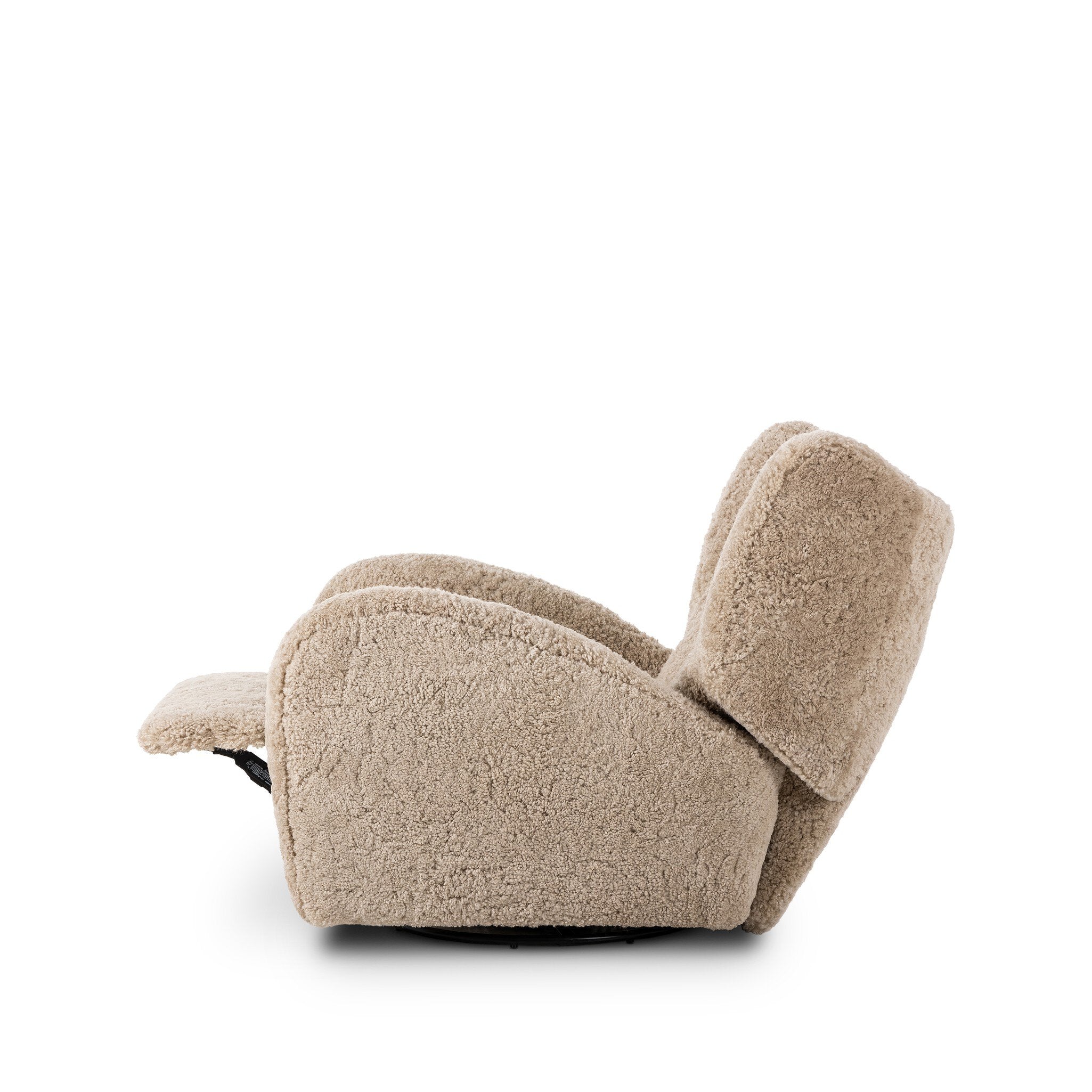 Four Hands Amelie Swivel  Recliner — Beige Shearling