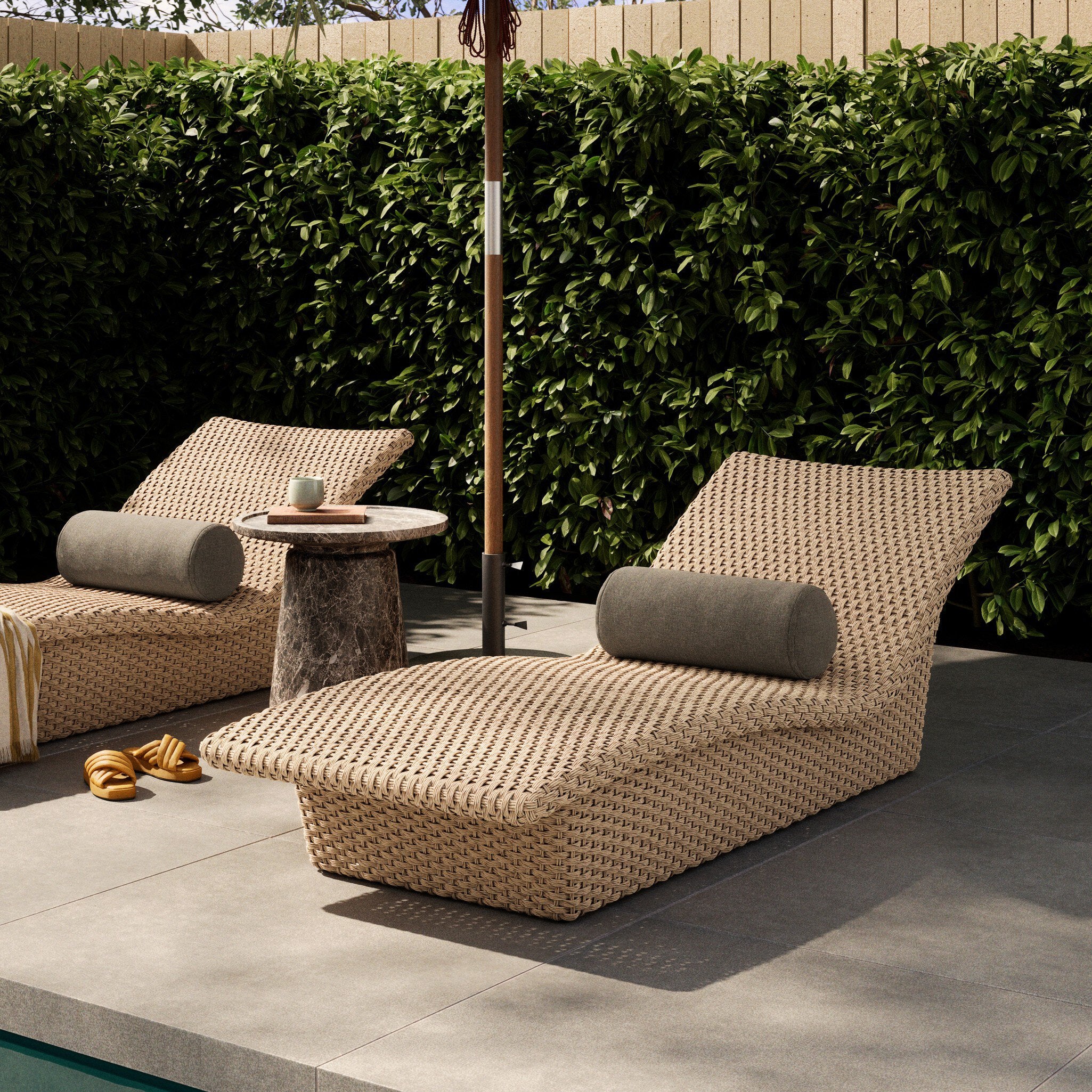 Four Hands Quinta Outdoor Chaise — Antique Dune