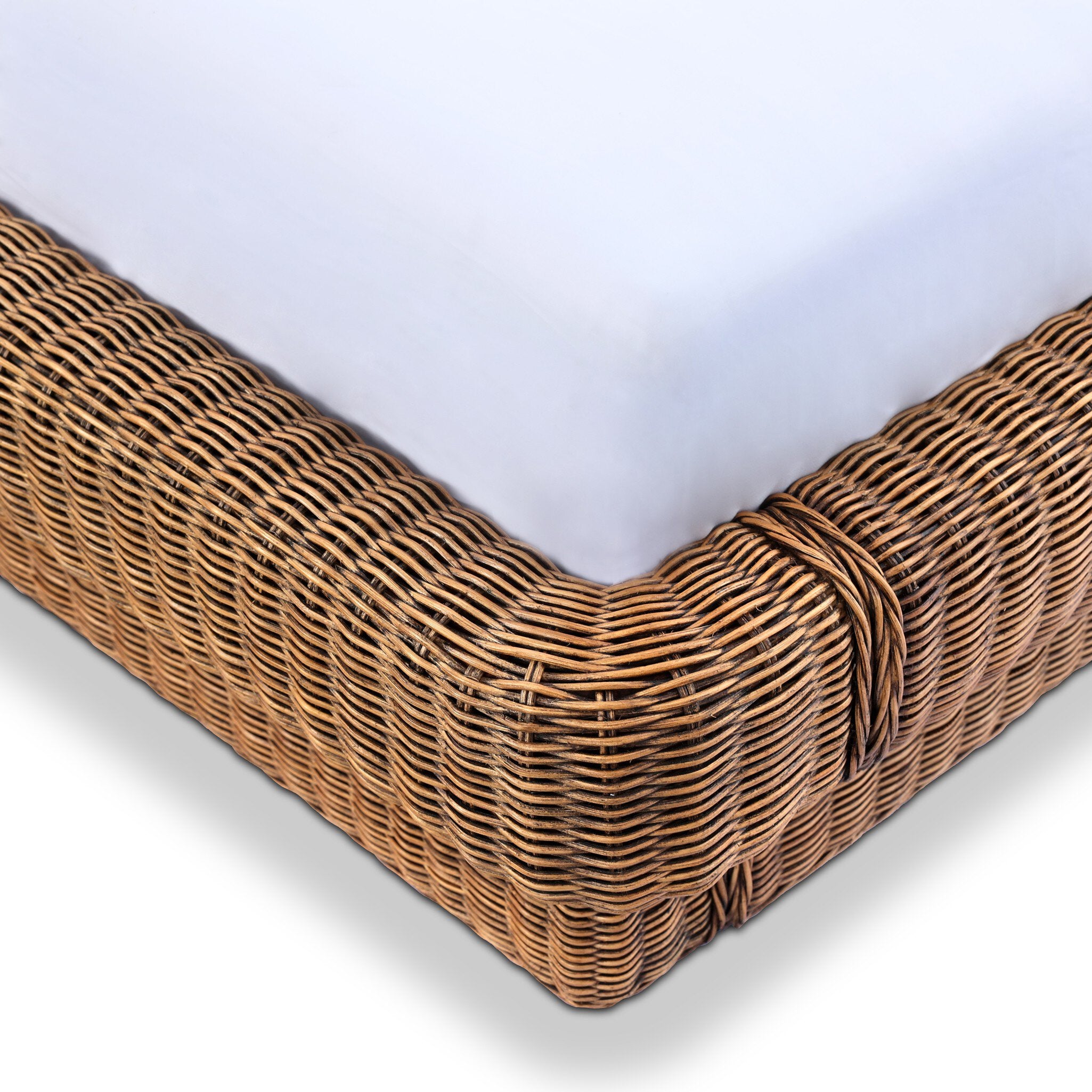 Four Hands Costa Bed — Natural Brown Rattan-Queen