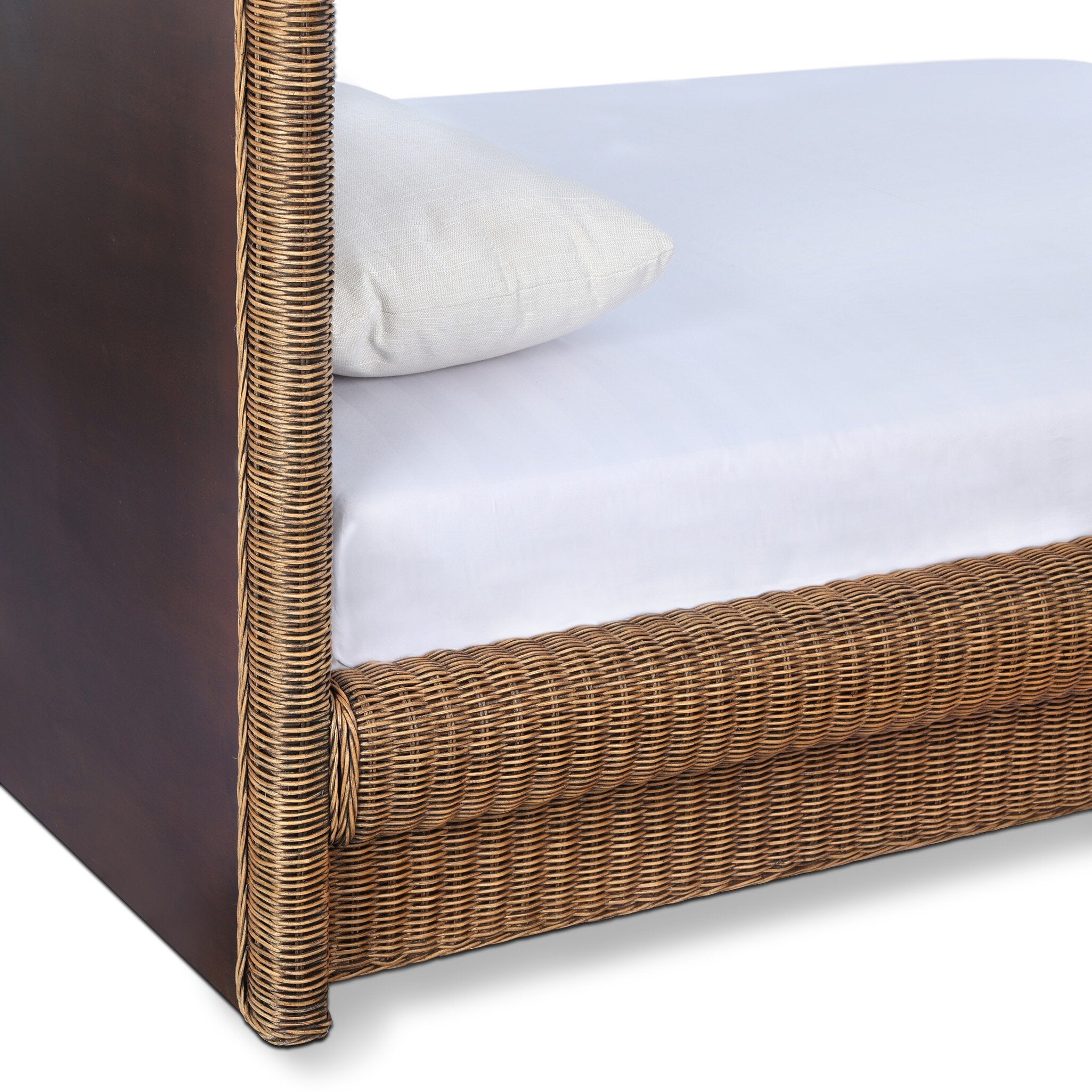 Four Hands Costa Bed — Natural Brown Rattan-Queen
