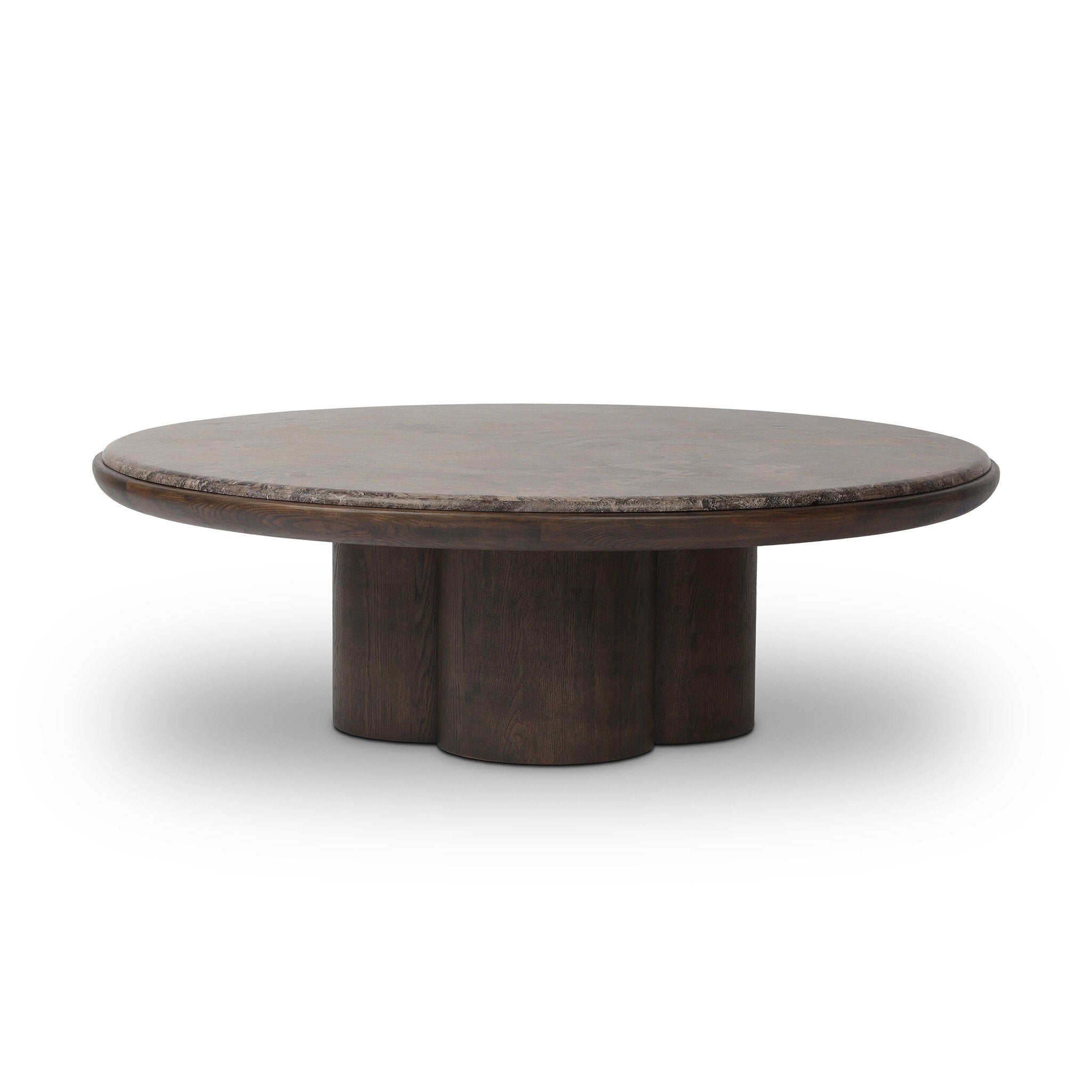 Four Hands Zeke Coffee Table — Coco Nettlewood-Warm Grey Marble-Coco Ash Veneer