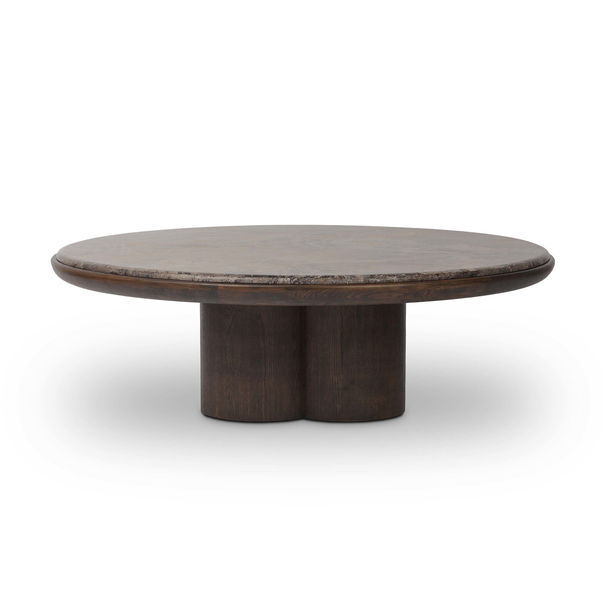 Four Hands Zeke Coffee Table — Coco Nettlewood-Warm Grey Marble-Coco Ash Veneer