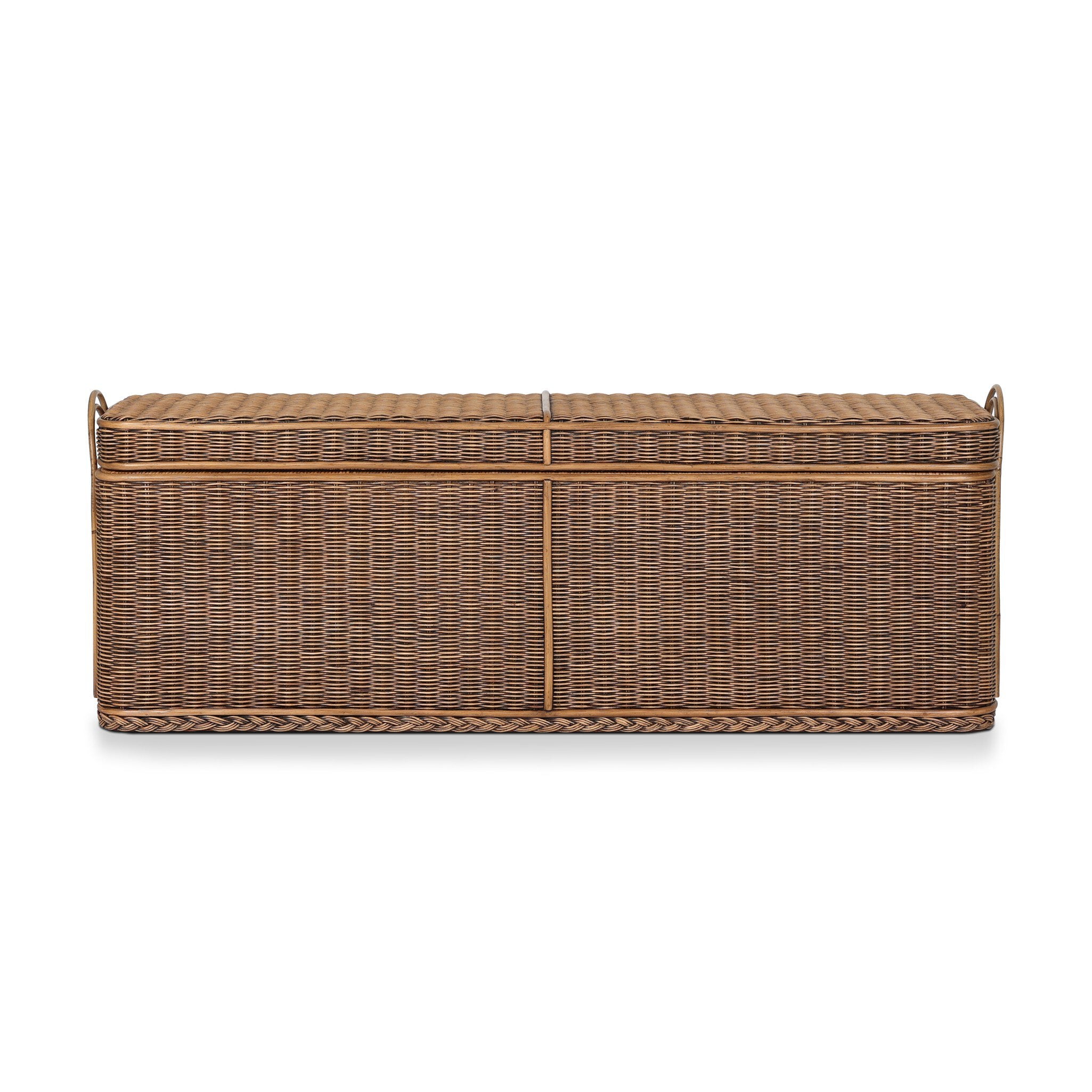 Four Hands Rowina Trunk — Natural Brown Rattan