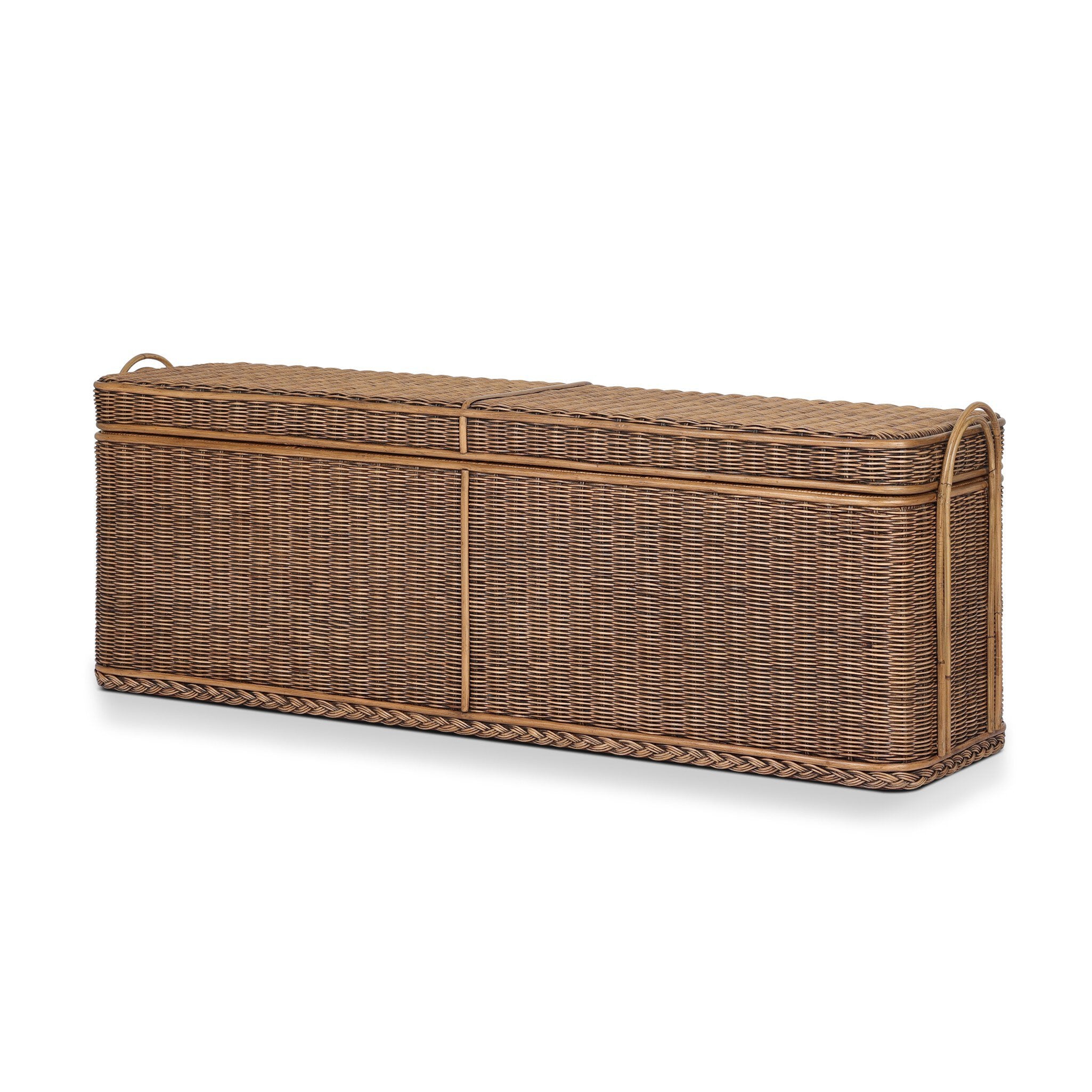 Four Hands Rowina Trunk — Natural Brown Rattan