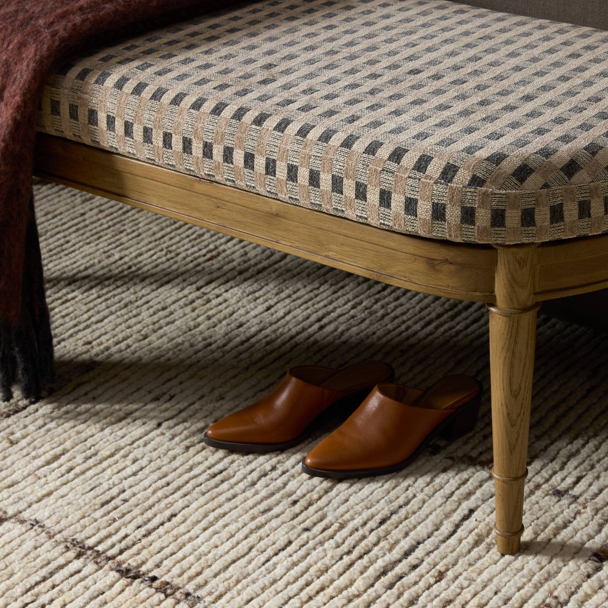 Four Hands Moya Accent Bench — Firefinch Fawn-Amber Oak