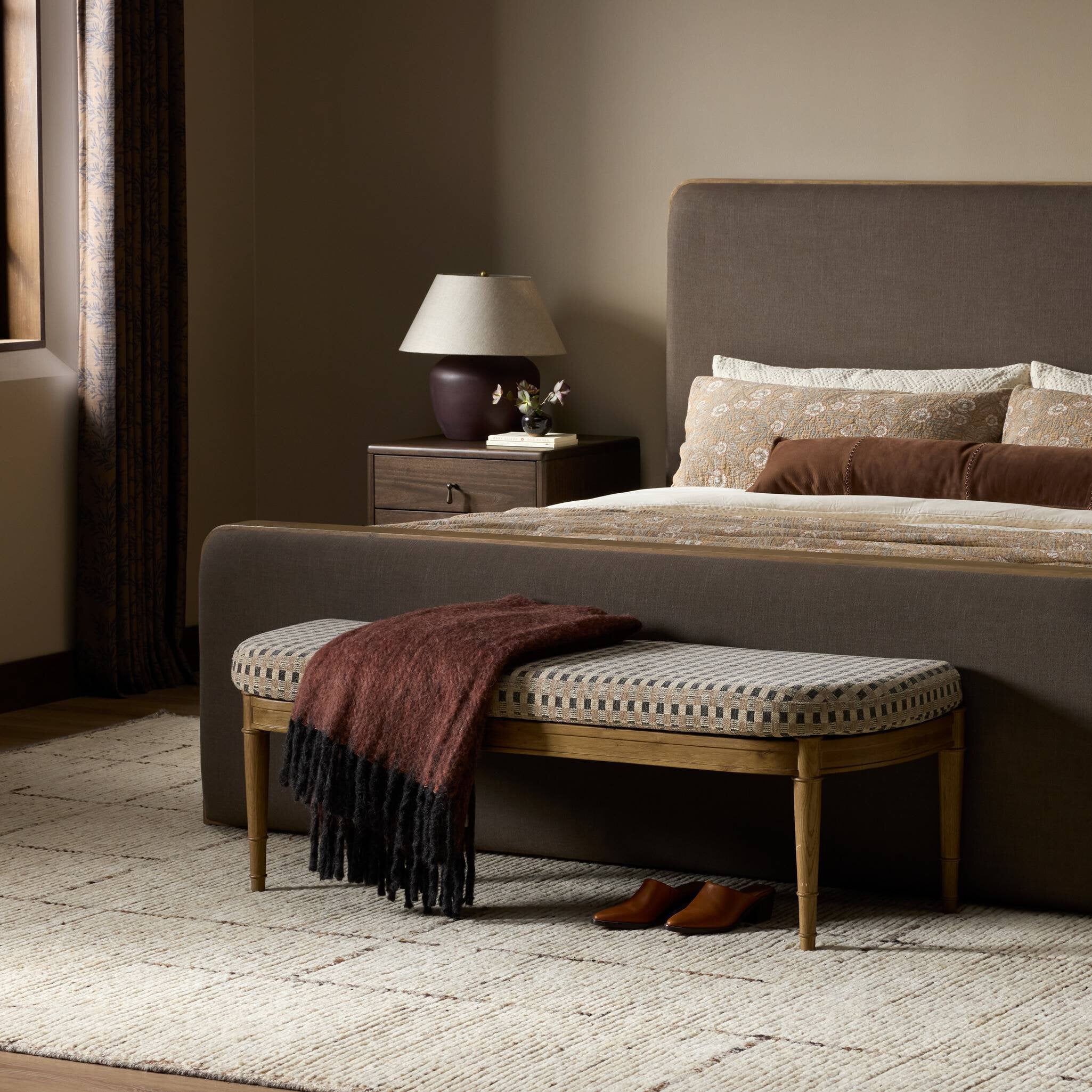 Four Hands Moya Accent Bench — Firefinch Fawn-Amber Oak