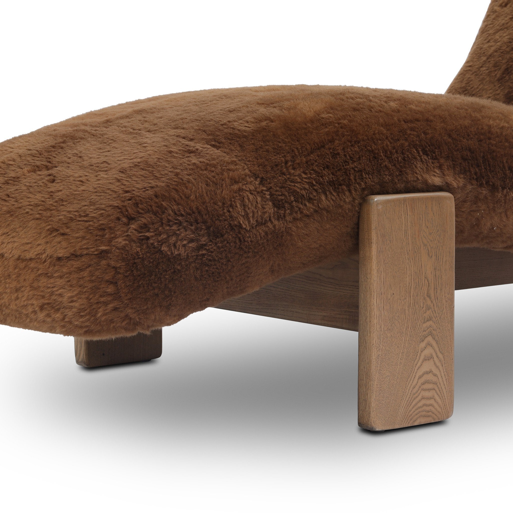 Four Hands Rivas Chaise — Ochre Shearling-Amber Ash