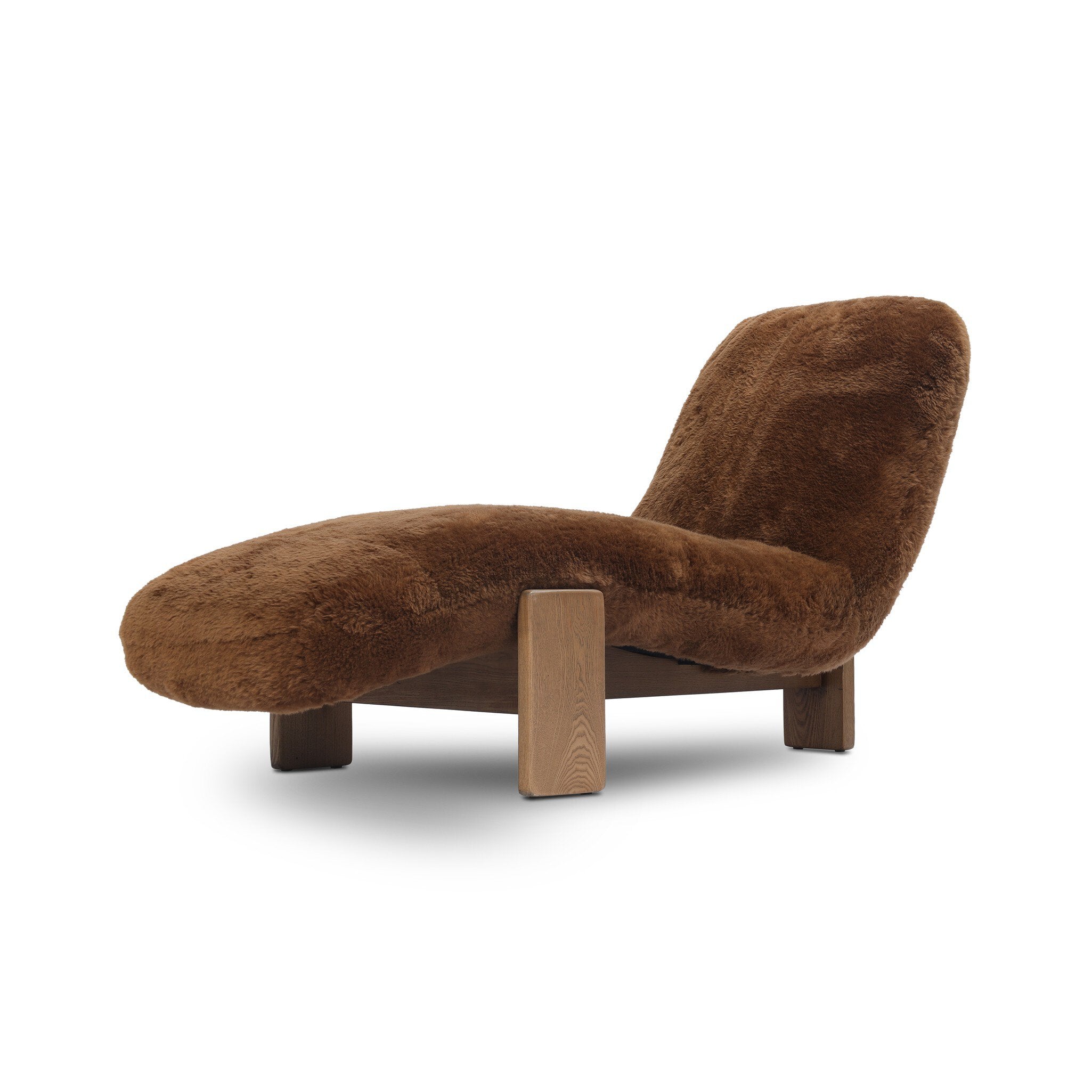 Four Hands Rivas Chaise — Ochre Shearling-Amber Ash