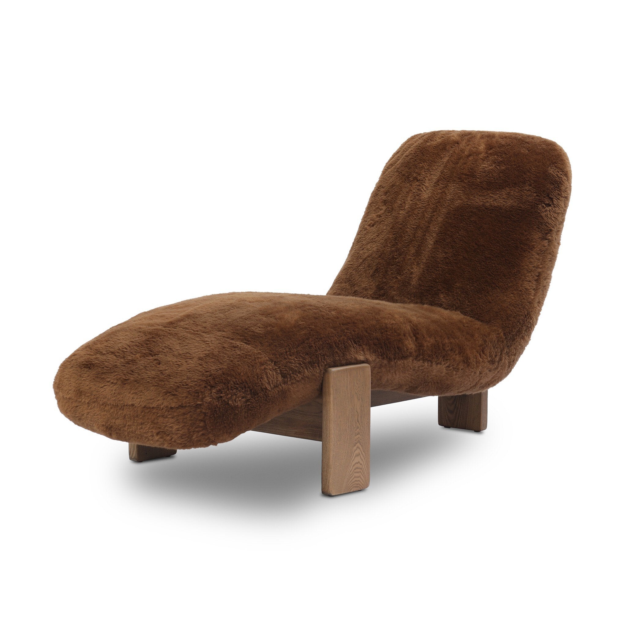 Four Hands Rivas Chaise — Ochre Shearling-Amber Ash
