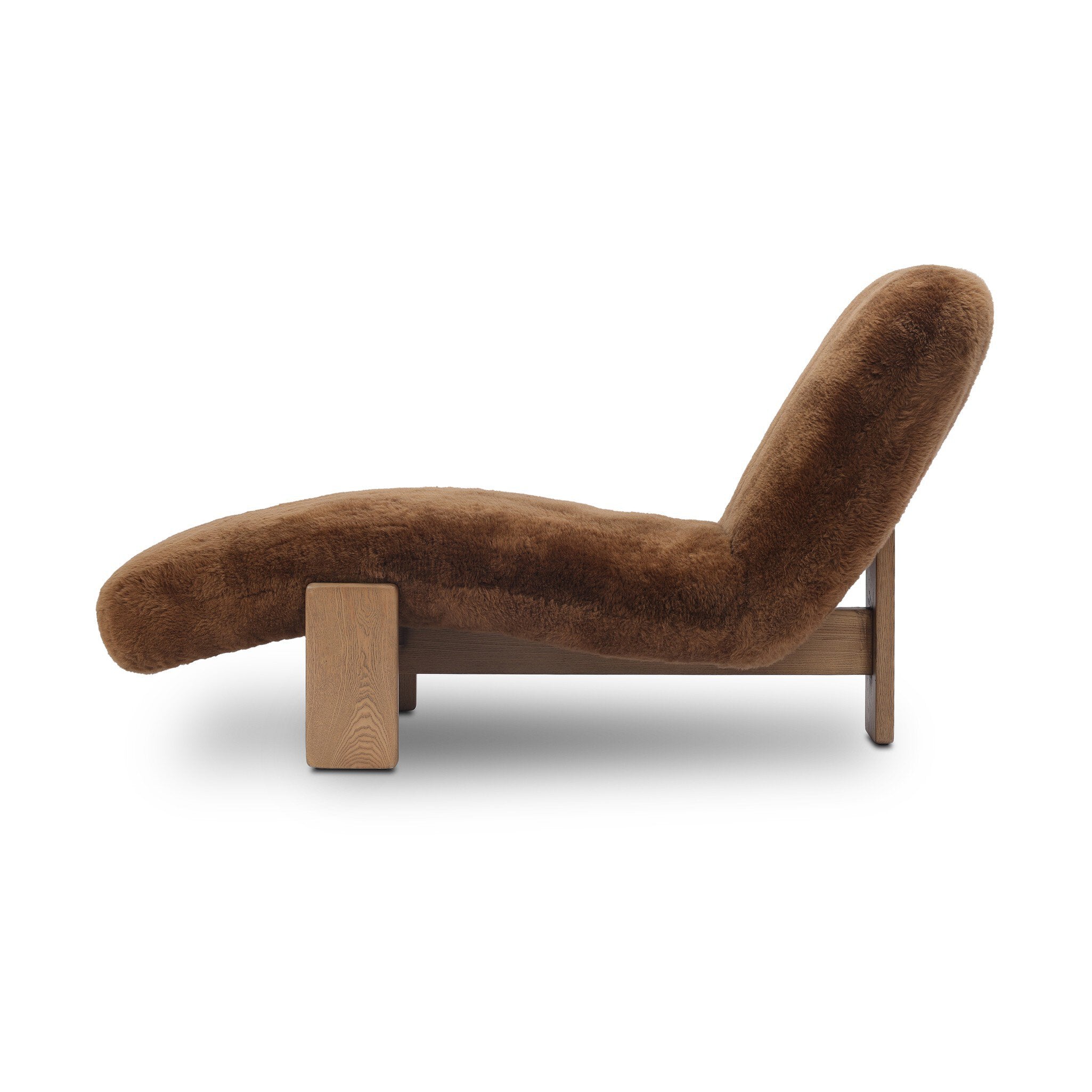 Four Hands Rivas Chaise — Ochre Shearling-Amber Ash