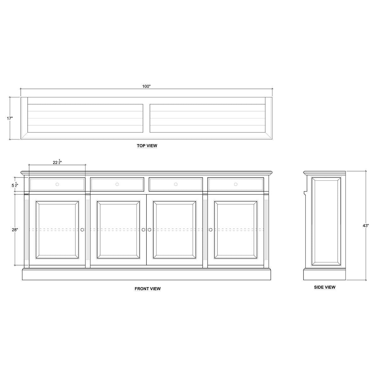 Bramble Hudson 4 Door Sideboard — Batavia Black
