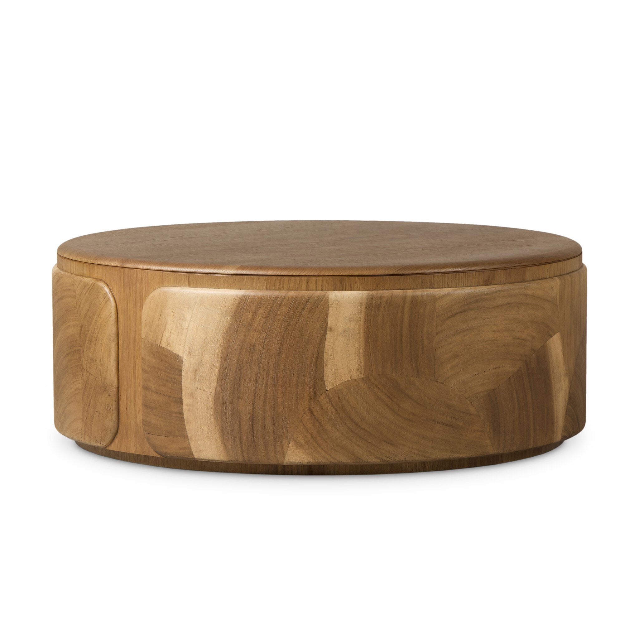 Four Hands Marlena Coffee Table — Ochre Guanacaste Oyster-Smoked American Oak Veneer-Smoked Oak Veneer