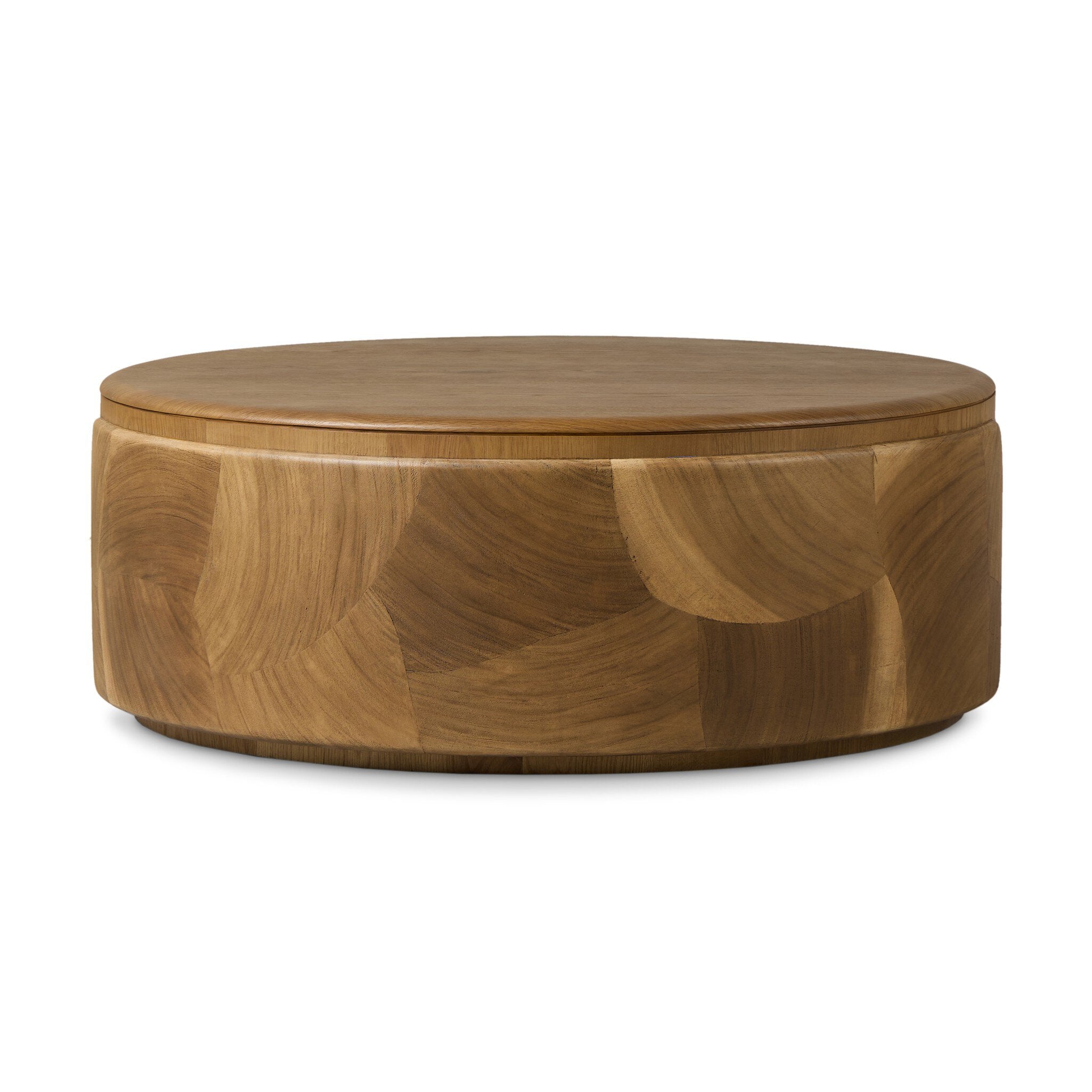 Four Hands Marlena Coffee Table — Ochre Guanacaste Oyster-Smoked American Oak Veneer-Smoked Oak Veneer