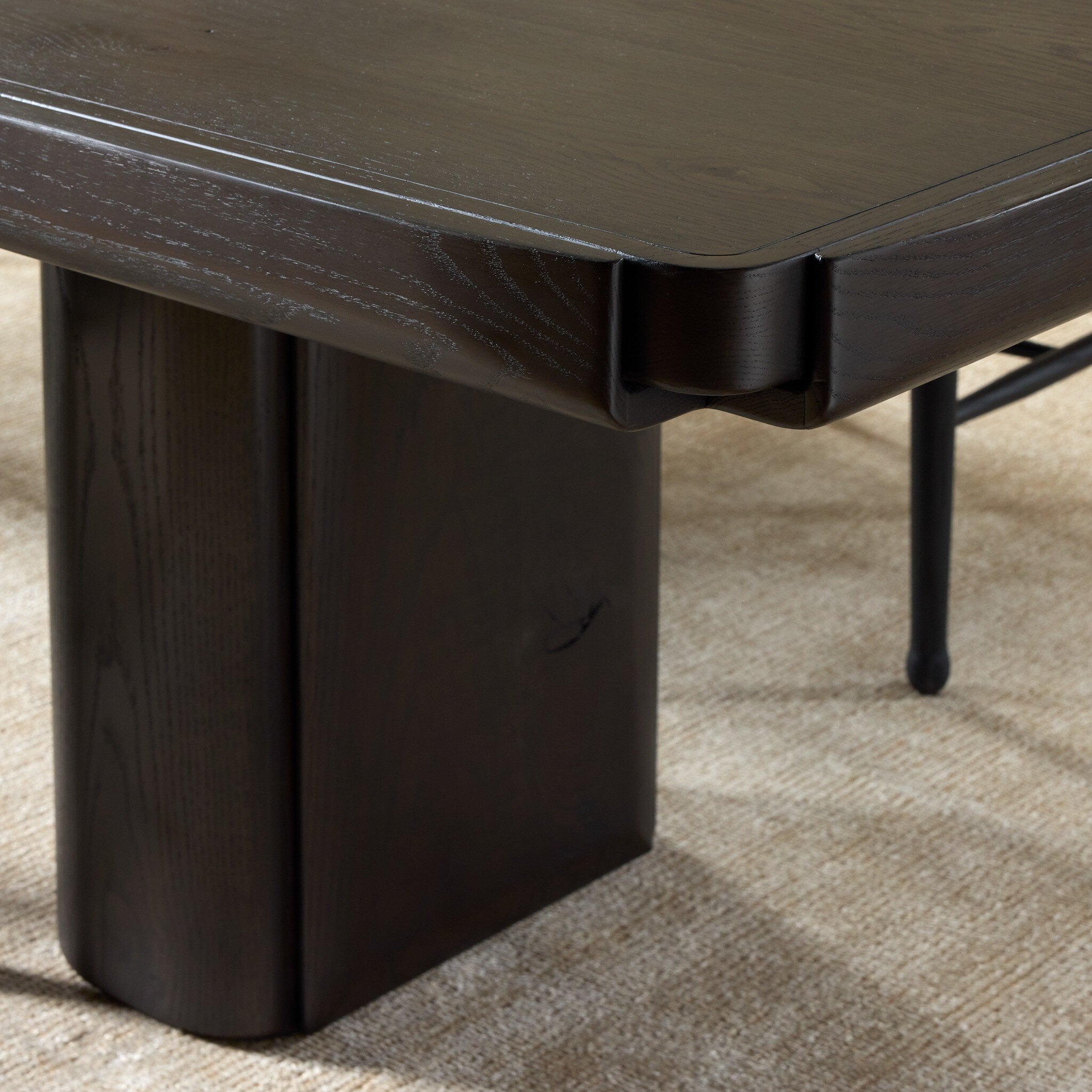 Four Hands Floyd Dining Table — Smoked Black Oak-Smoked Black Oak Veneer