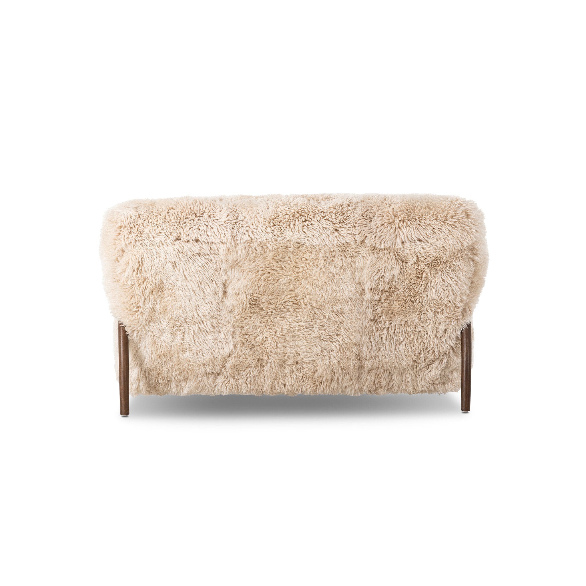 Four Hands Sandro Settee — Champagne Mongolian Fur-Almond