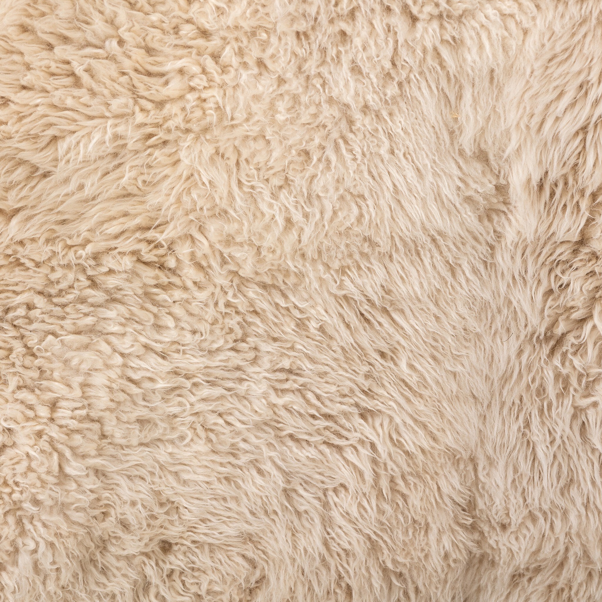 Four Hands Sandro Settee — Champagne Mongolian Fur-Almond