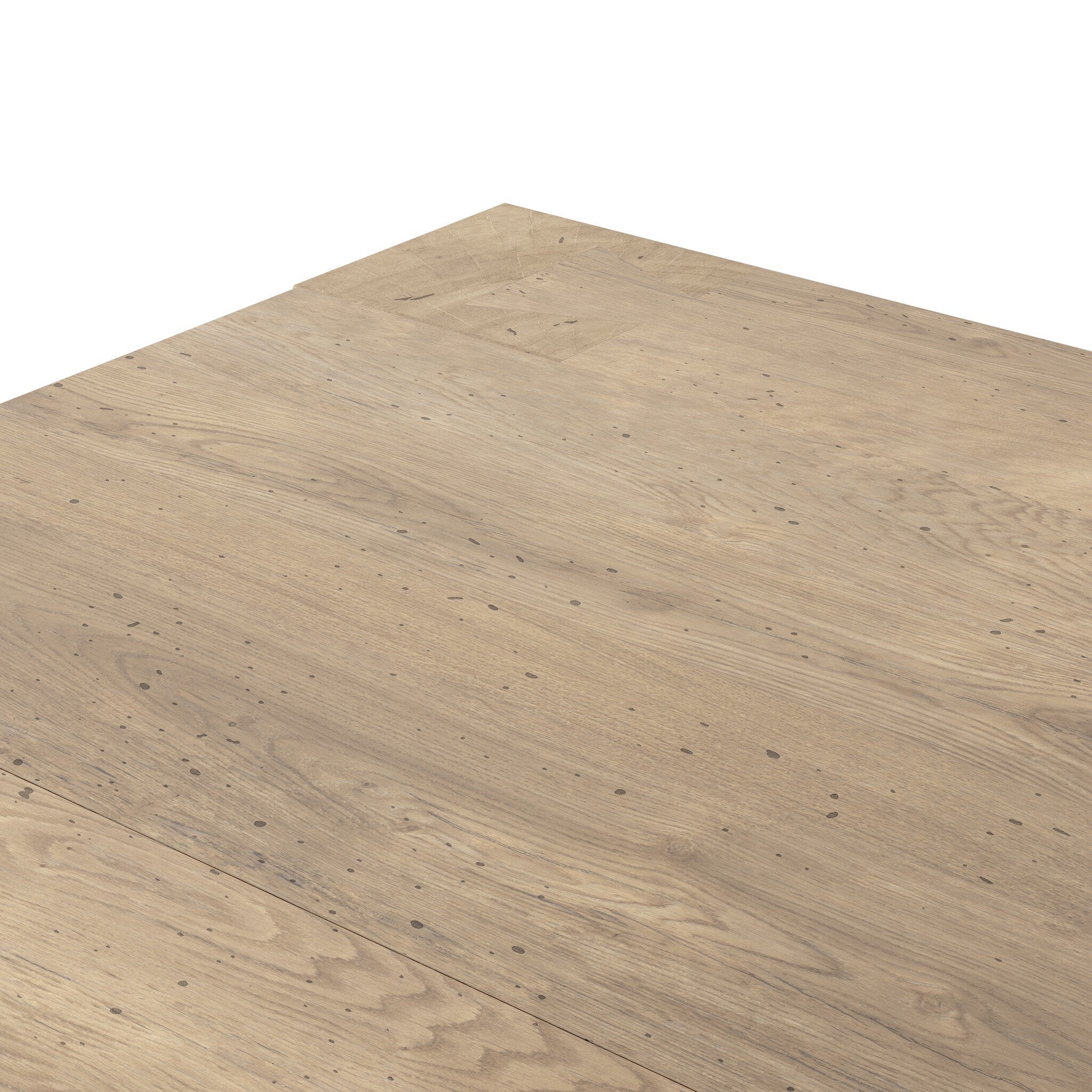 Four Hands Abaso Rectangular Coffee Table — Whitewash Rustic Wormwood Oak-Smoked Oak Veneer