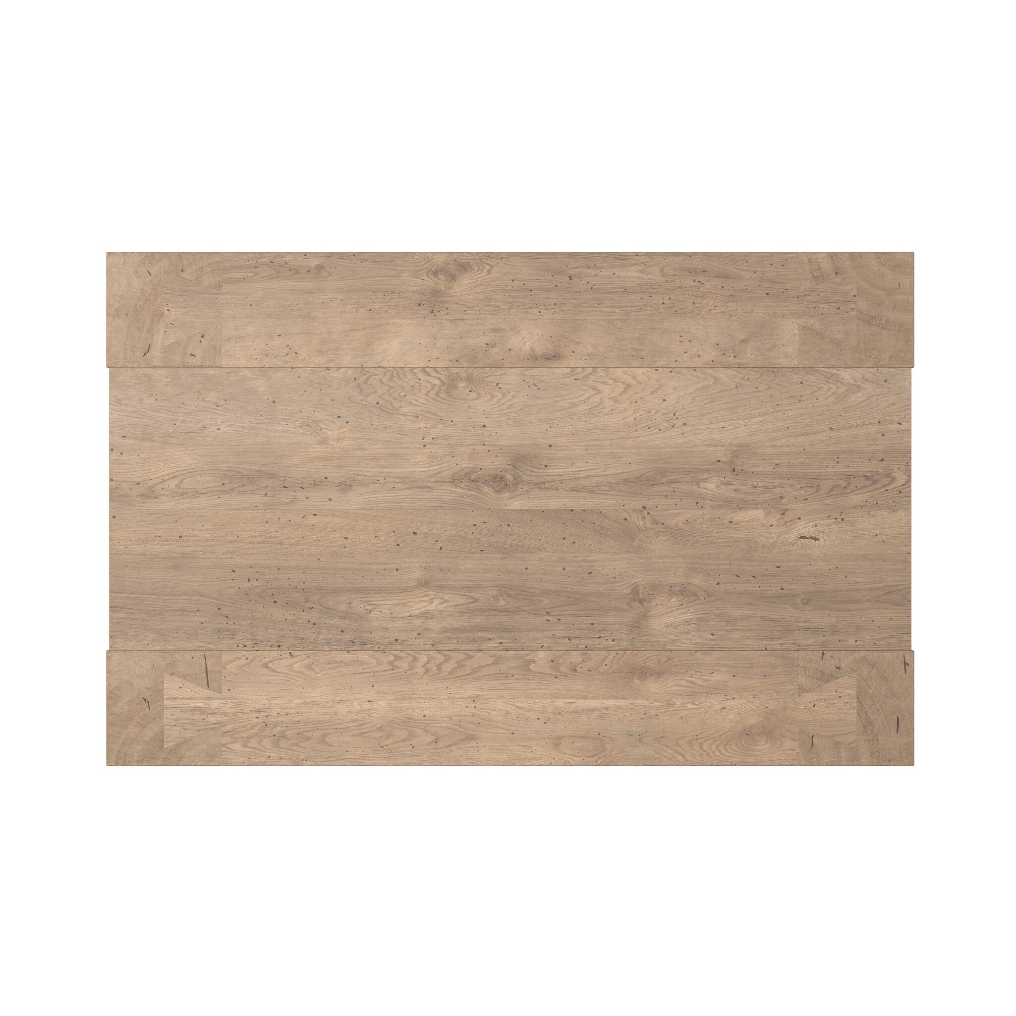 Four Hands Abaso Rectangular Coffee Table — Whitewash Rustic Wormwood Oak-Smoked Oak Veneer