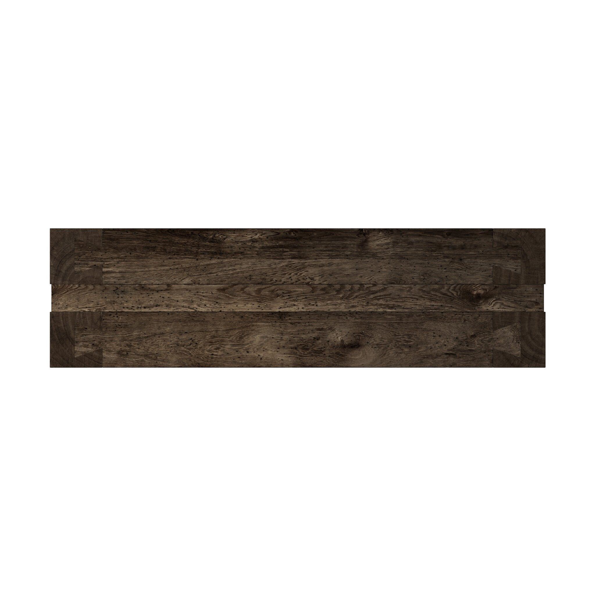 Four Hands Abaso Console Table — Ebony Rustic Wormwood Oak-Smoked Oak Veneer