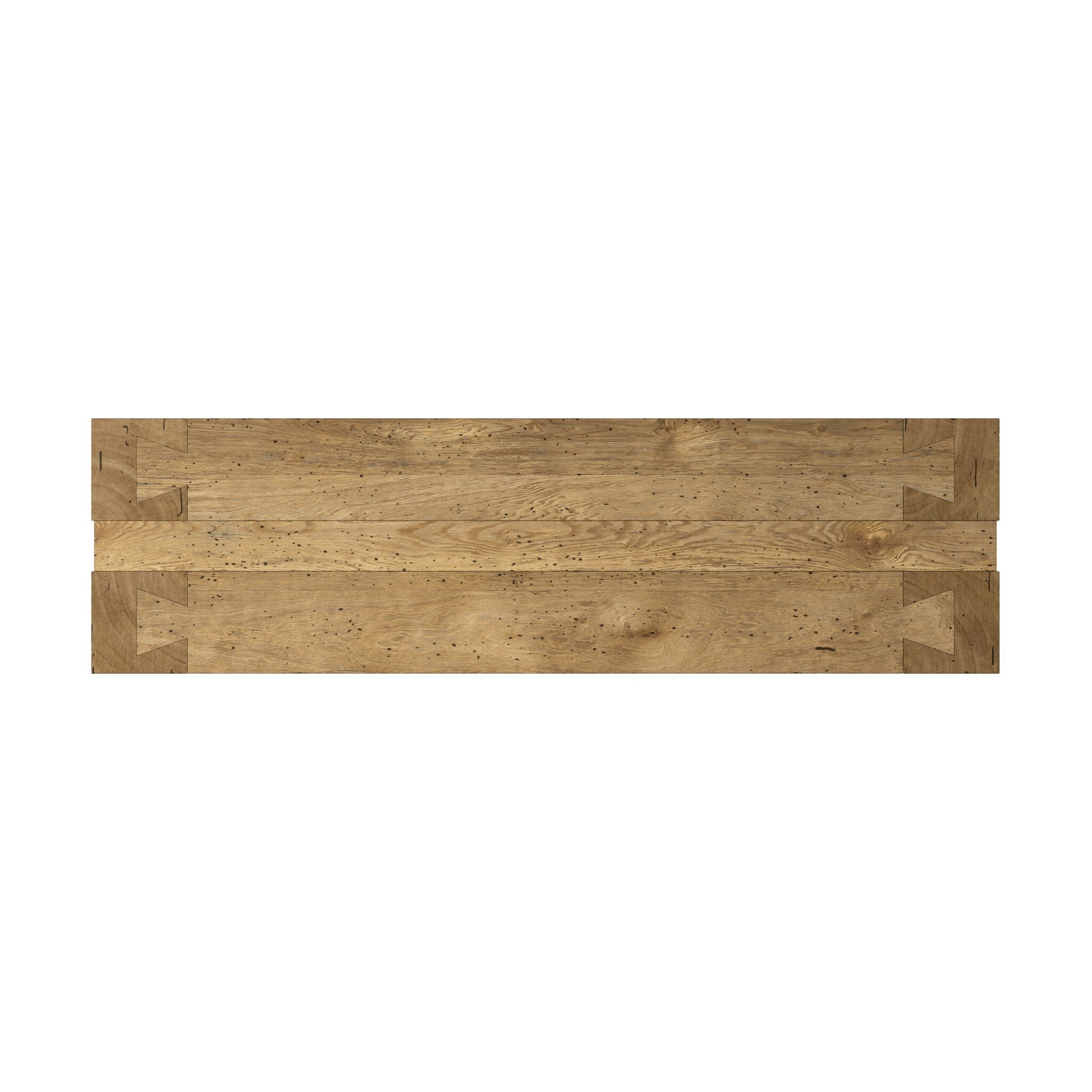 Four Hands Abaso Console Table — Rustic Wormwood Oak-Smoked Oak Veneer