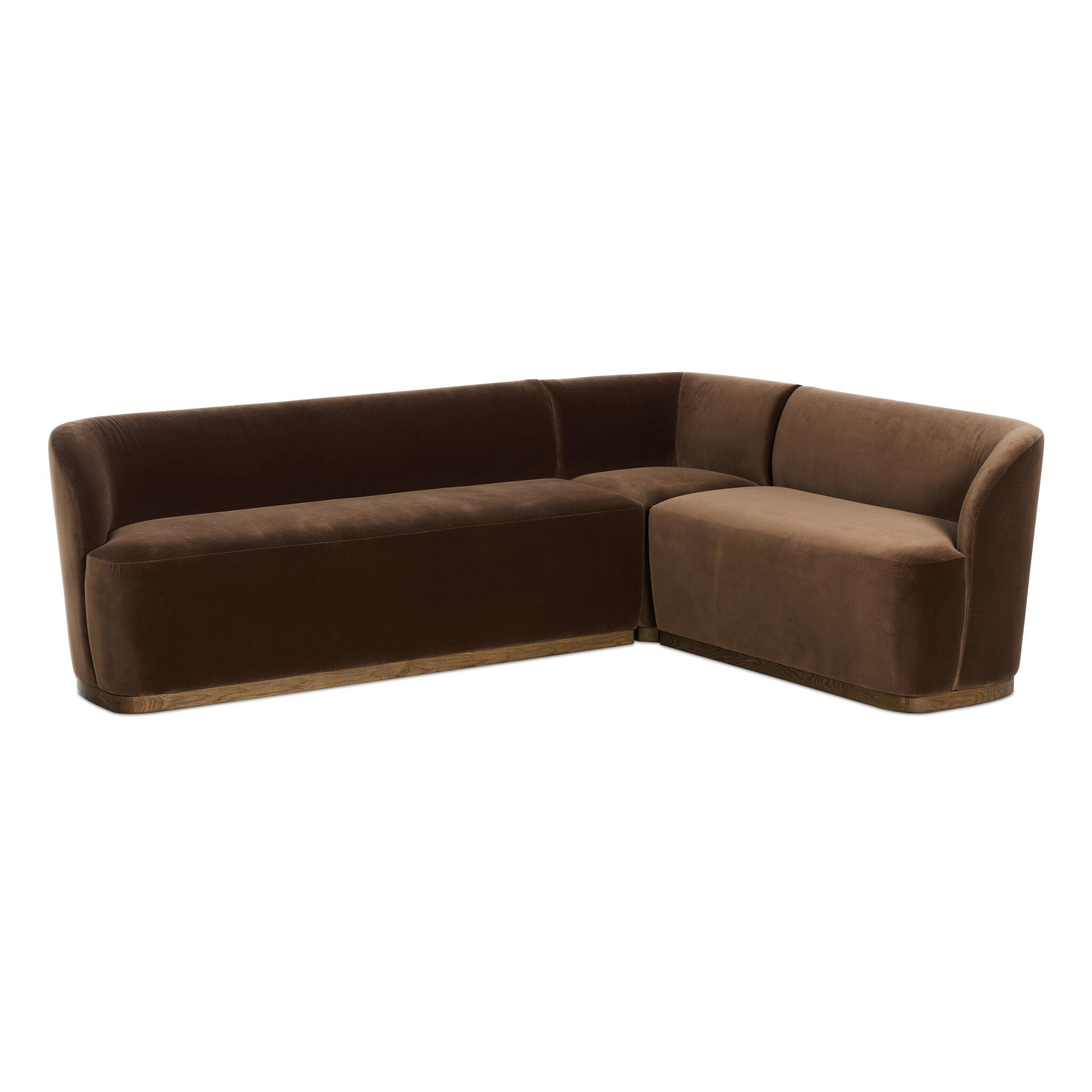 Four Hands Dorset Banquette L-Shape — Surrey Mink-Weathered Oak