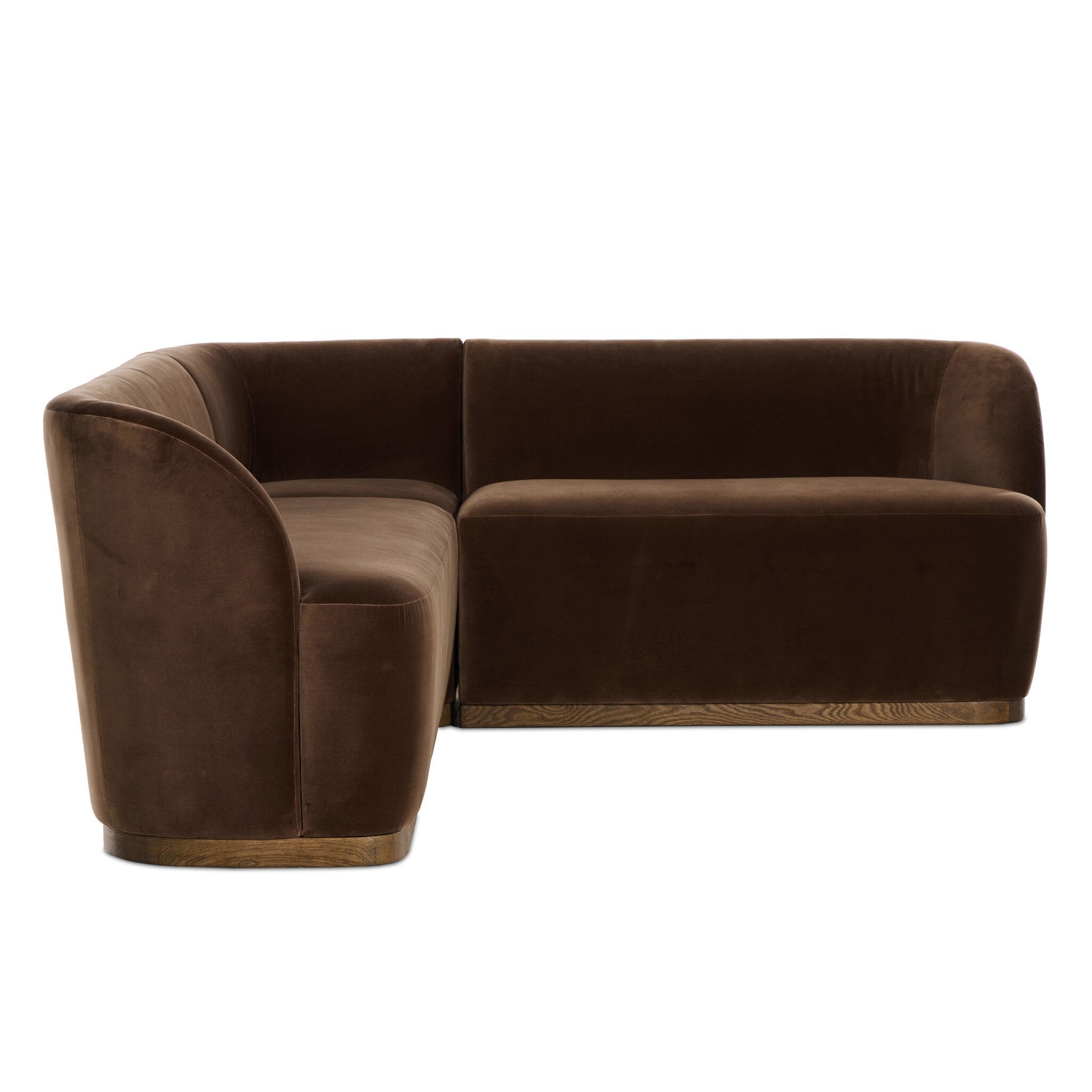 Four Hands Dorset Banquette L-Shape — Surrey Mink-Weathered Oak