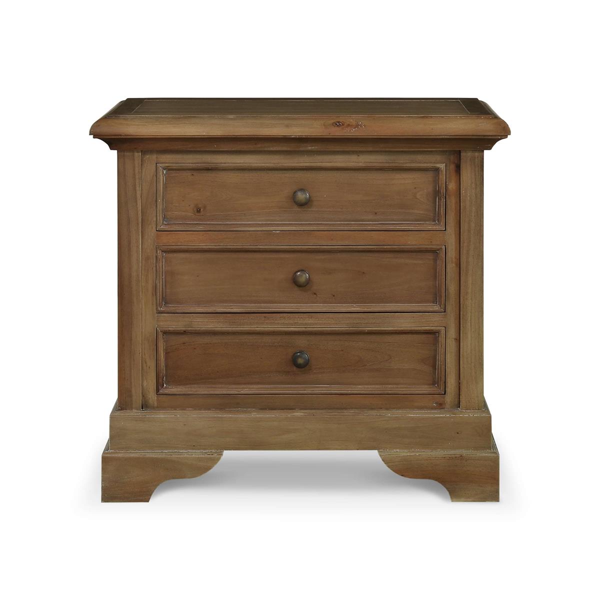 Bramble Huntley 3 Drawer Nightstand — Straw Wash
