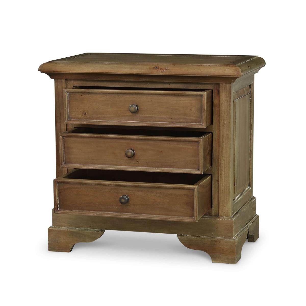 Bramble Huntley 3 Drawer Nightstand — Straw Wash