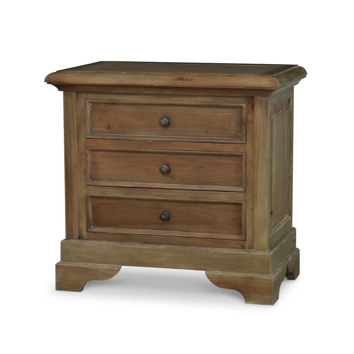 Bramble Huntley 3 Drawer Nightstand — Straw Wash