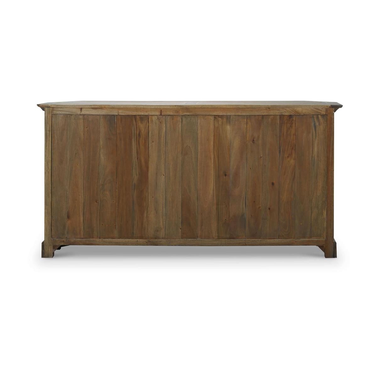 Bramble Cape Cod Narrow Media Console — Straw Wash / Architectural White