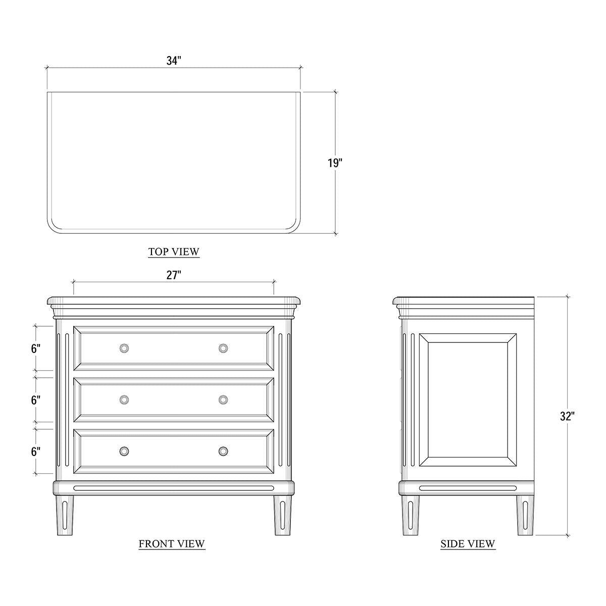 Bramble Hayward 3 Drawer Dresser Small — Fruit Wood