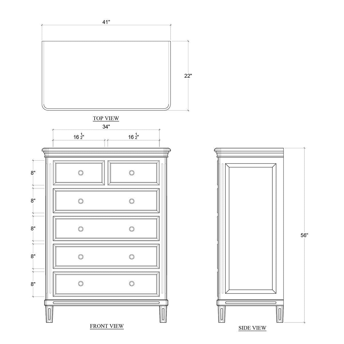 Bramble Hayward 6 Drawer Tall Boy — Fruit Wood