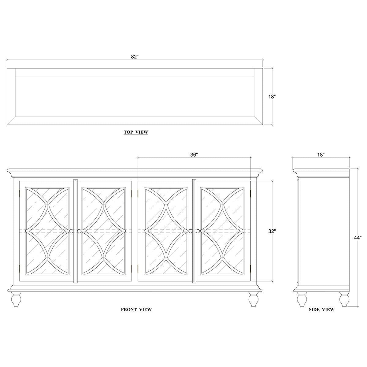 Bramble Hamilton 4 Door Buffet — Frosted Blue / True White *