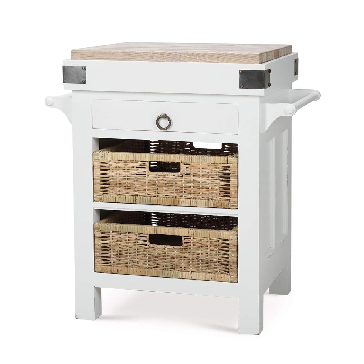 Bramble Sonoma Island w/ Rattan Baskets — Architectural White / RAW