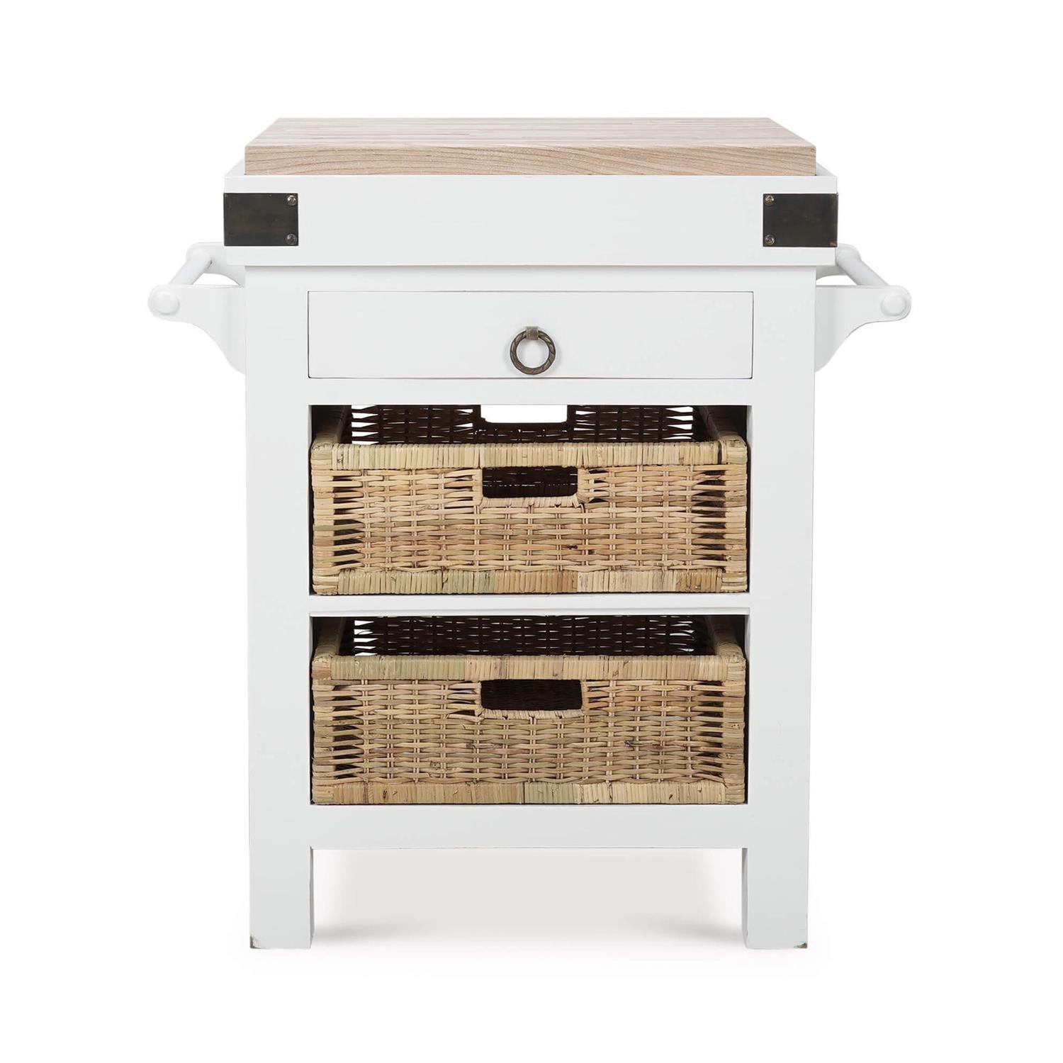 Bramble Sonoma Island w/ Rattan Baskets — Architectural White / RAW