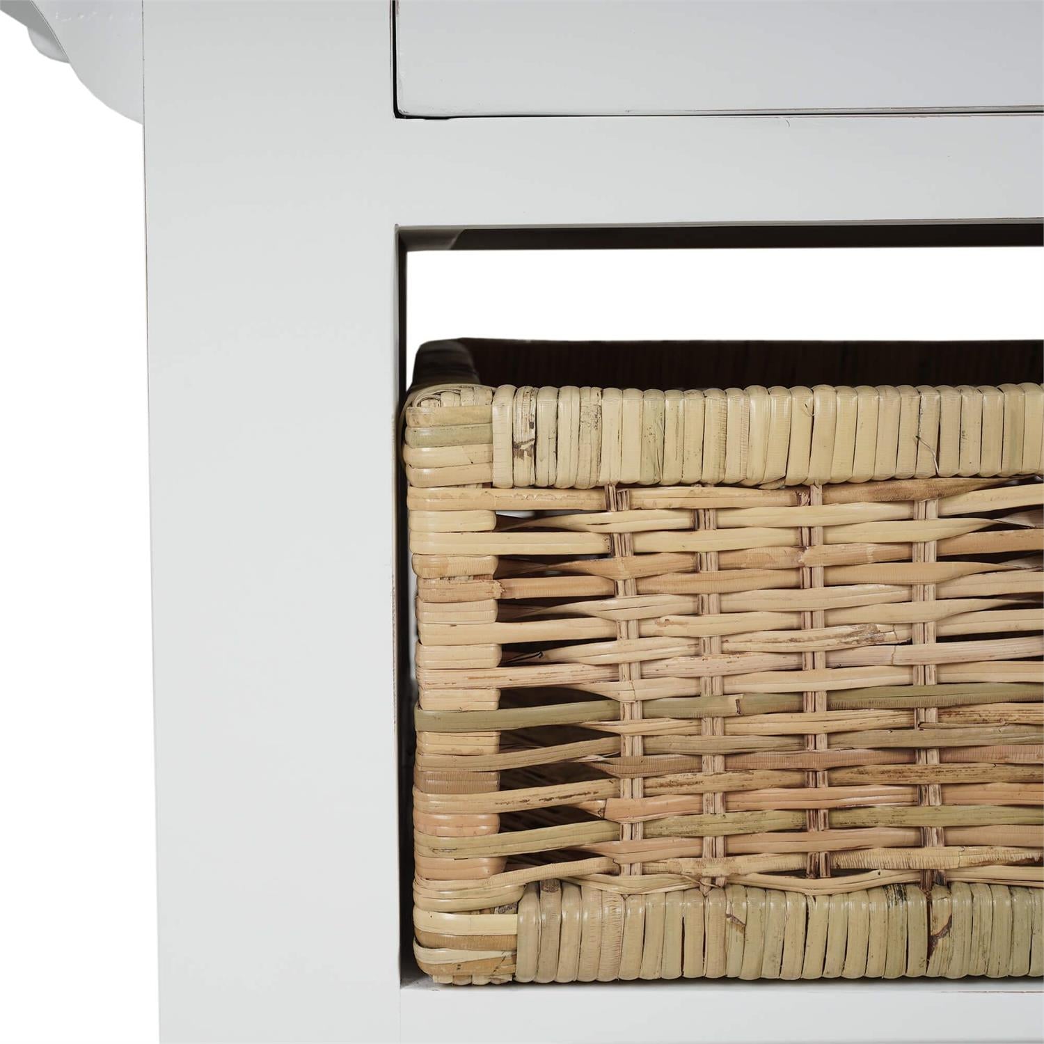 Bramble Sonoma Island w/ Rattan Baskets — Architectural White / RAW