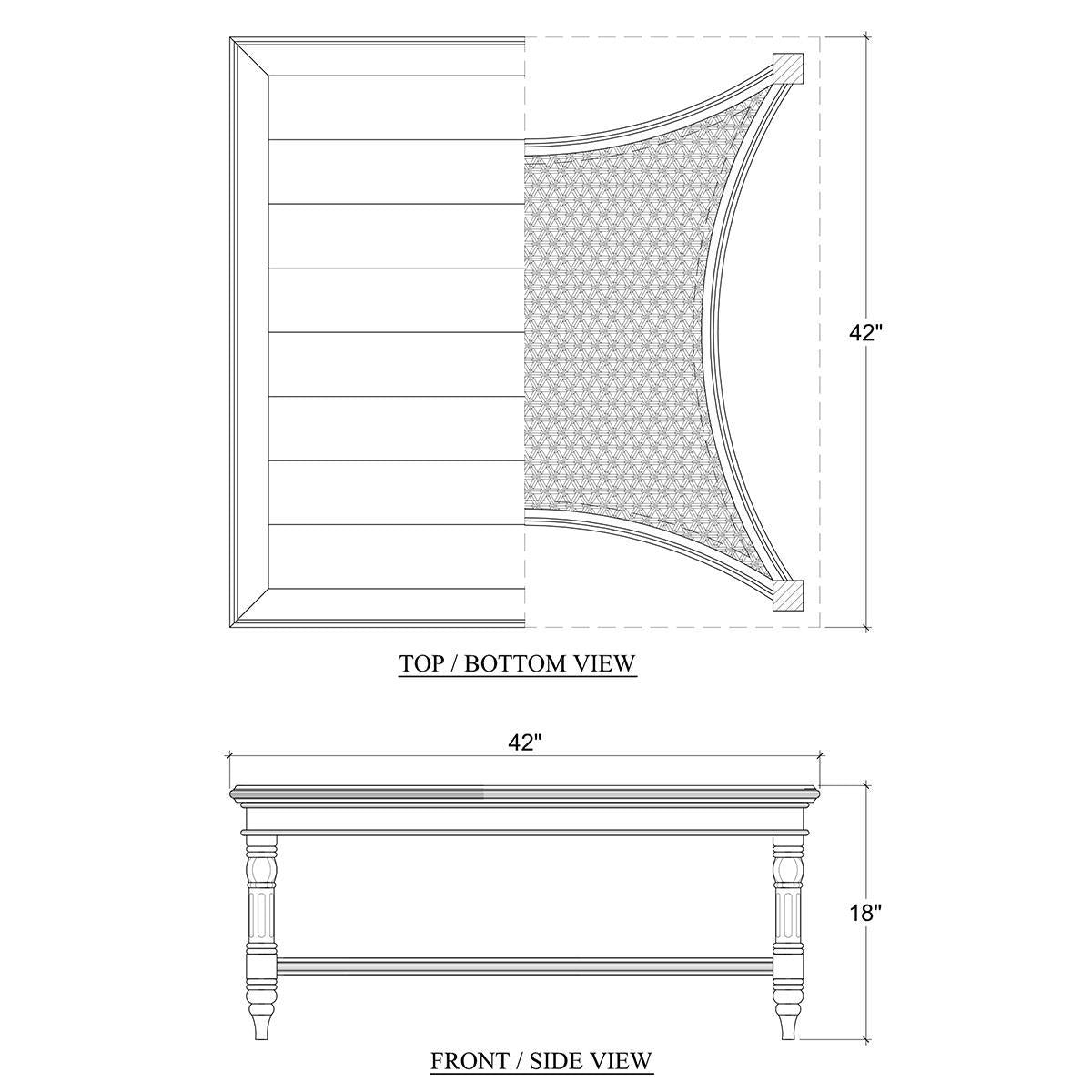Bramble Montego Square Coffee Table — Architectural White / Rattan Natural