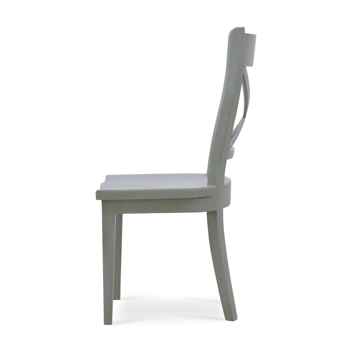 Bramble Summerset Chair w/ Wood Seat — Grey Charleston