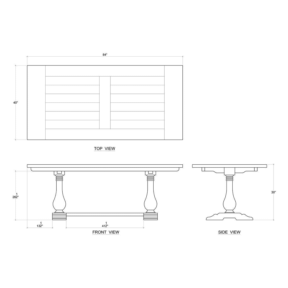 Bramble Trestle Dining Table 84'' — Straw Wash
